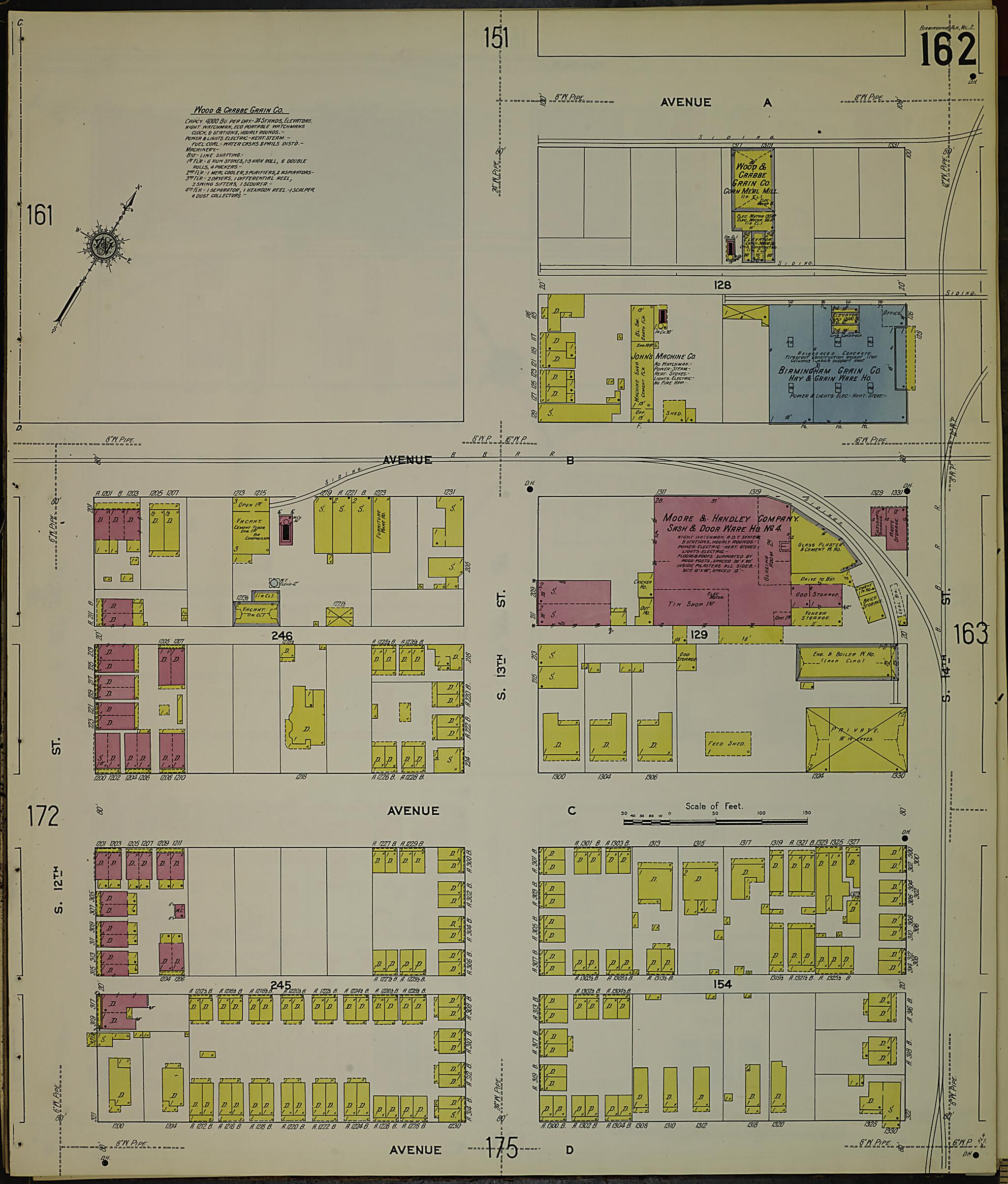 This old map of Birmingham, Jefferson County, Alabama was created by Sanborn Map Company in 1911