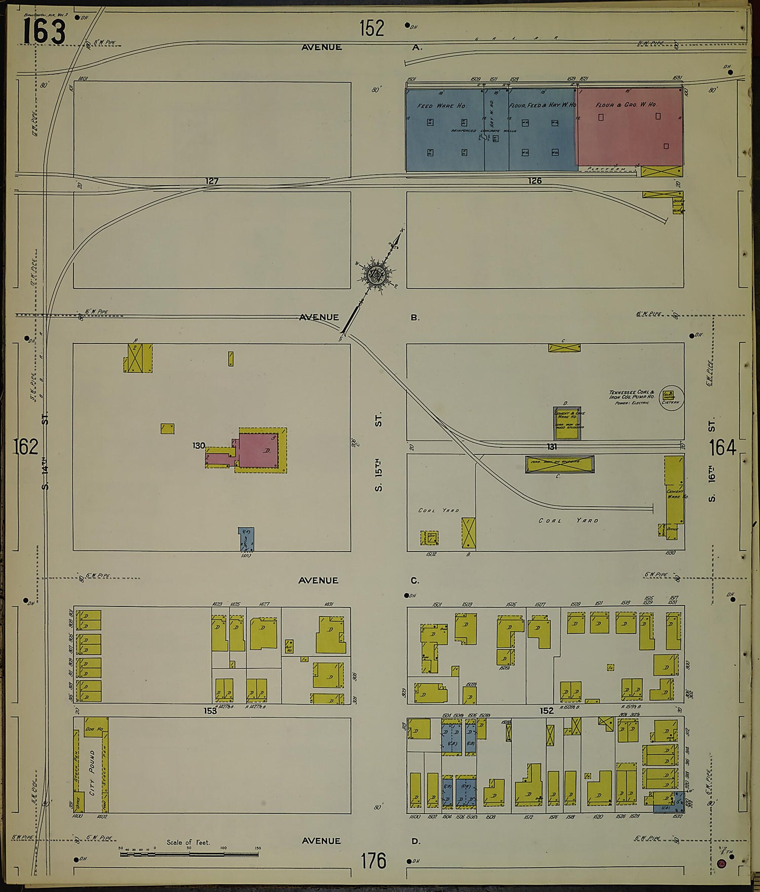 This old map of Birmingham, Jefferson County, Alabama was created by Sanborn Map Company in 1911