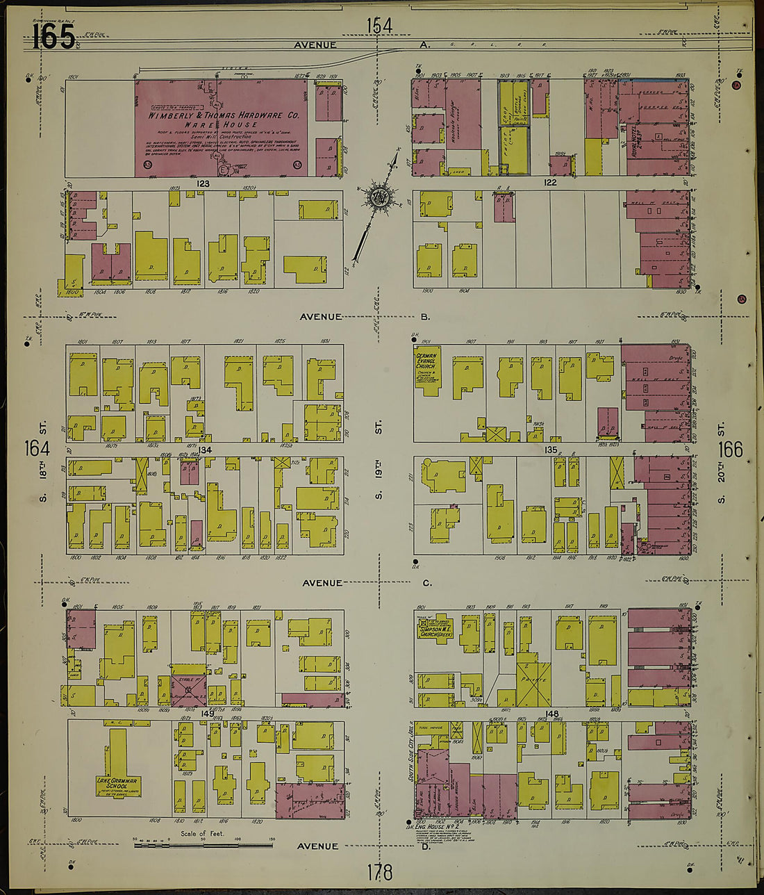 This old map of Birmingham, Jefferson County, Alabama was created by Sanborn Map Company in 1911