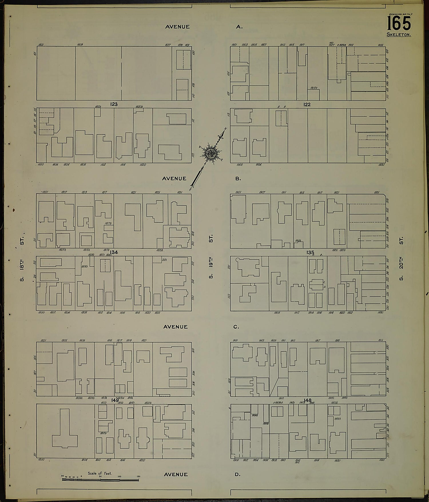 This old map of Birmingham, Jefferson County, Alabama was created by Sanborn Map Company in 1911