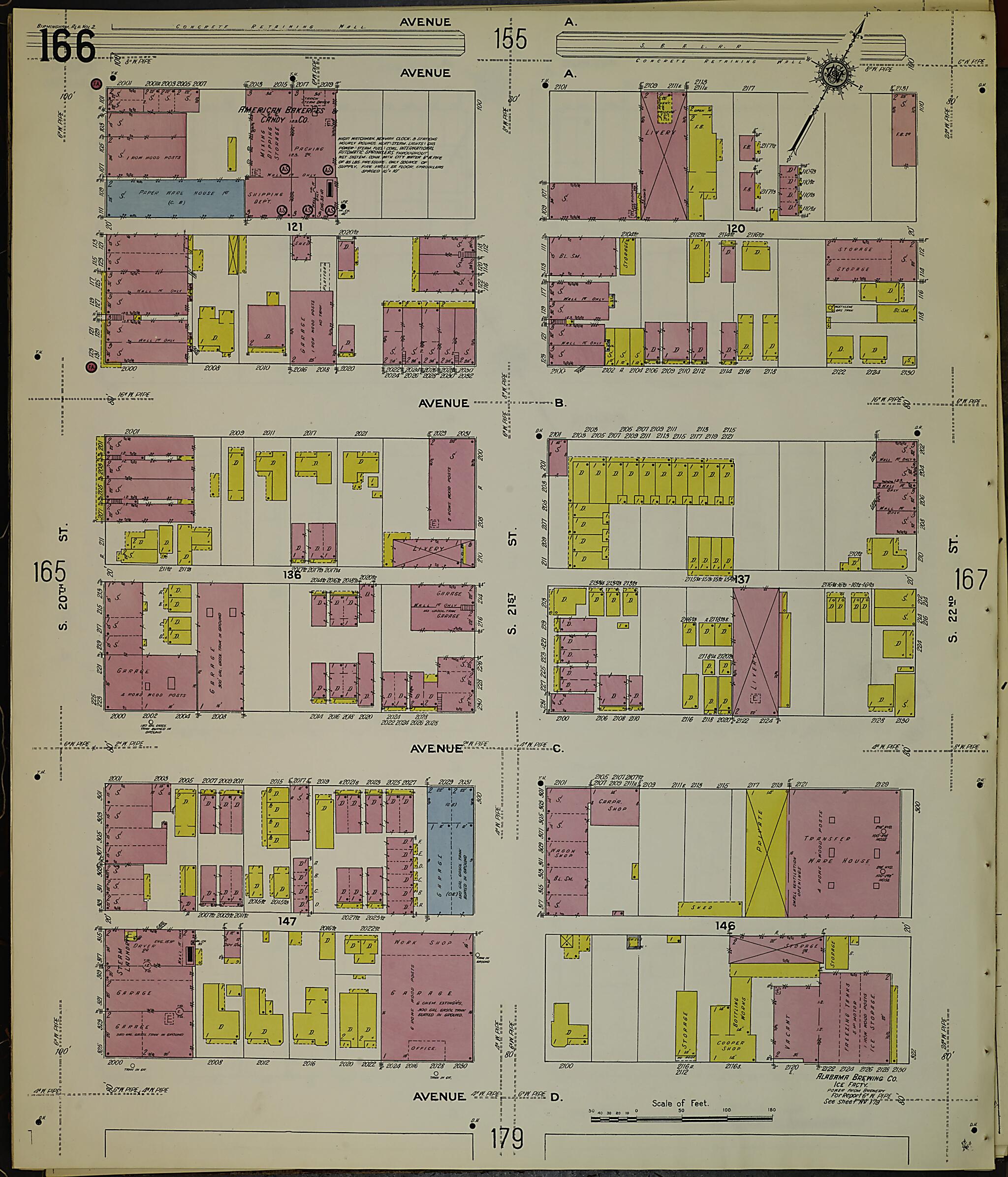 This old map of Birmingham, Jefferson County, Alabama was created by Sanborn Map Company in 1911