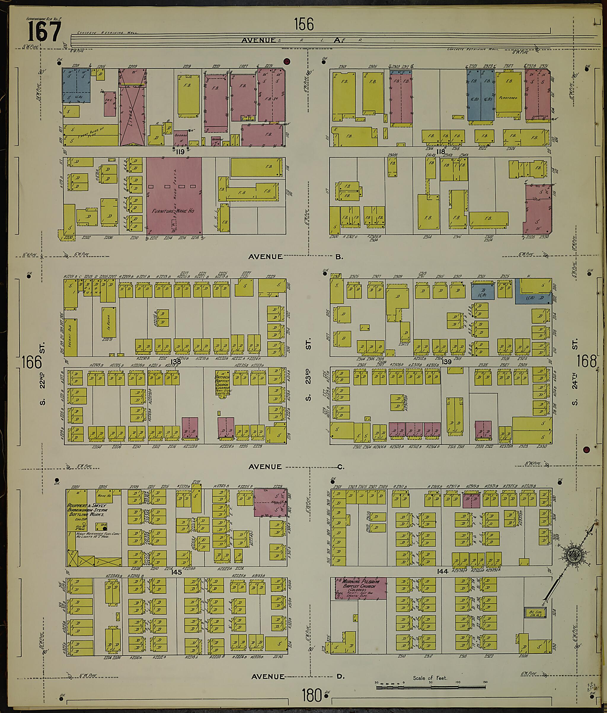 This old map of Birmingham, Jefferson County, Alabama was created by Sanborn Map Company in 1911