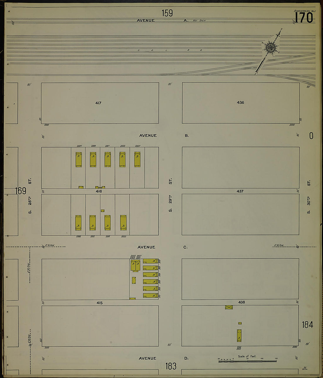 This old map of Birmingham, Jefferson County, Alabama was created by Sanborn Map Company in 1911