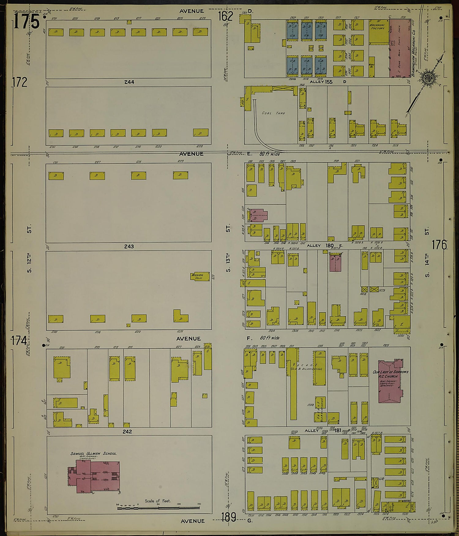 This old map of Birmingham, Jefferson County, Alabama was created by Sanborn Map Company in 1911