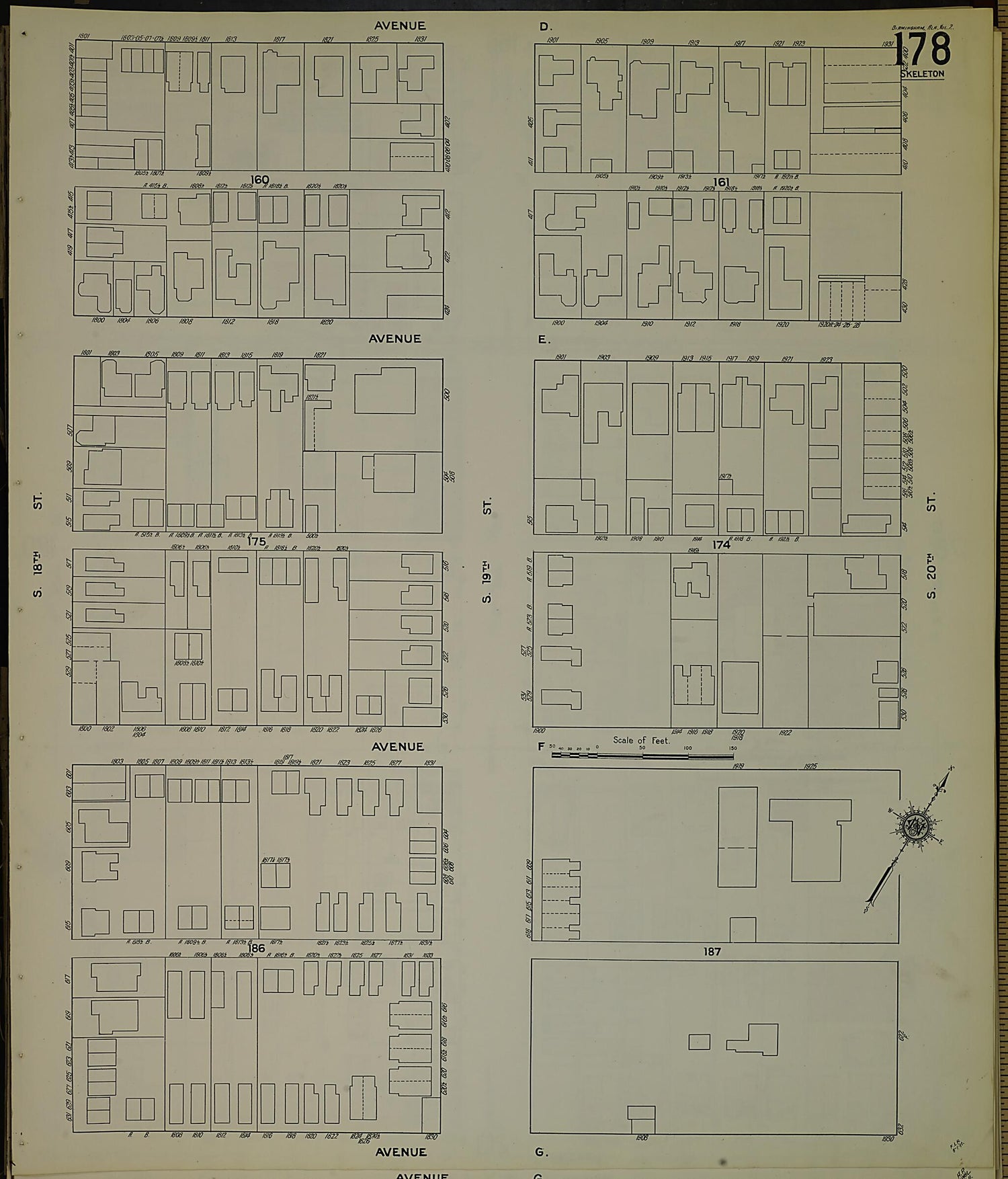 This old map of Birmingham, Jefferson County, Alabama was created by Sanborn Map Company in 1911