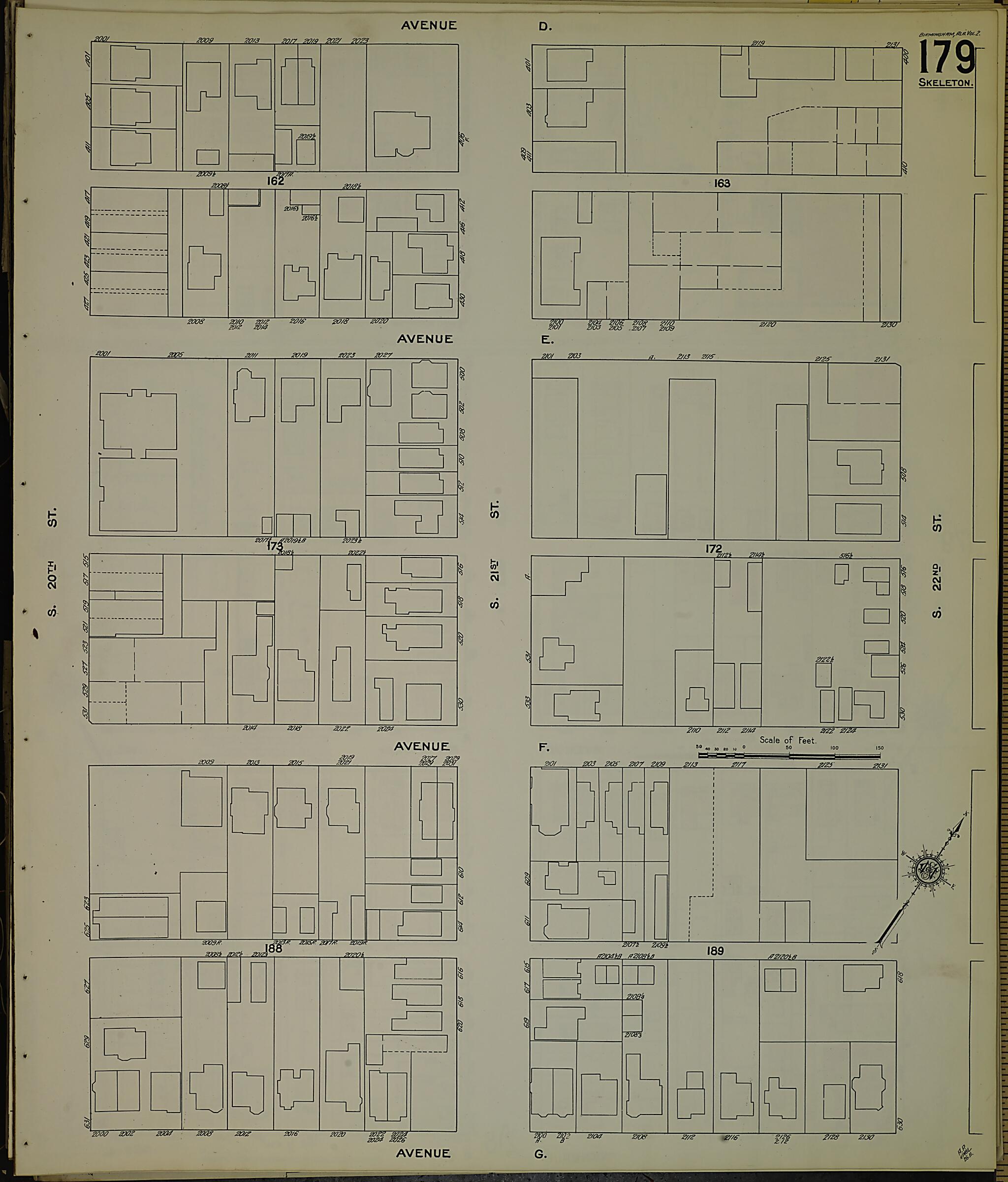 This old map of Birmingham, Jefferson County, Alabama was created by Sanborn Map Company in 1911