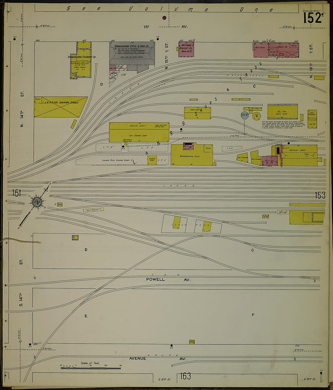 This old map of Birmingham, Jefferson County, Alabama was created by Sanborn Map Company in 1911