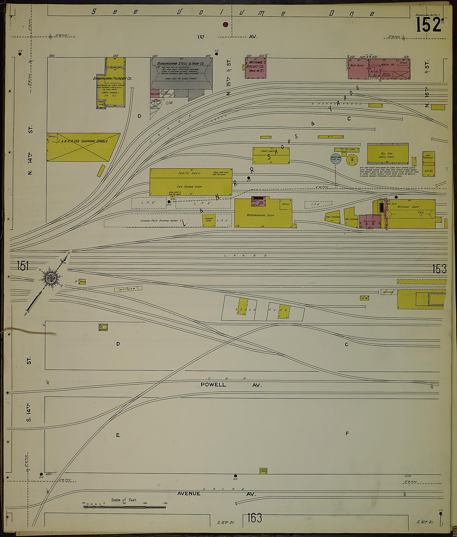 This old map of Birmingham, Jefferson County, Alabama was created by Sanborn Map Company in 1911