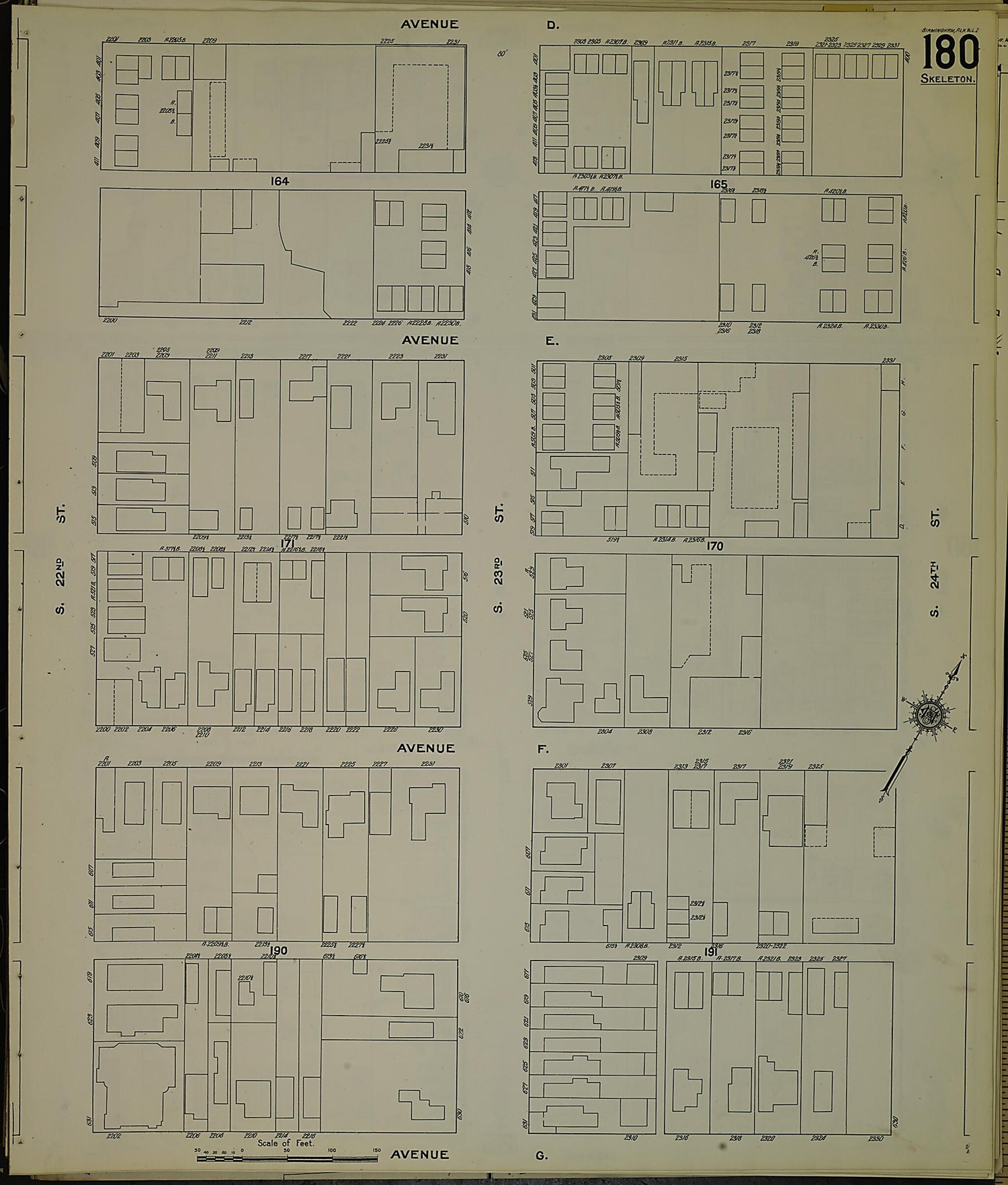 This old map of Birmingham, Jefferson County, Alabama was created by Sanborn Map Company in 1911