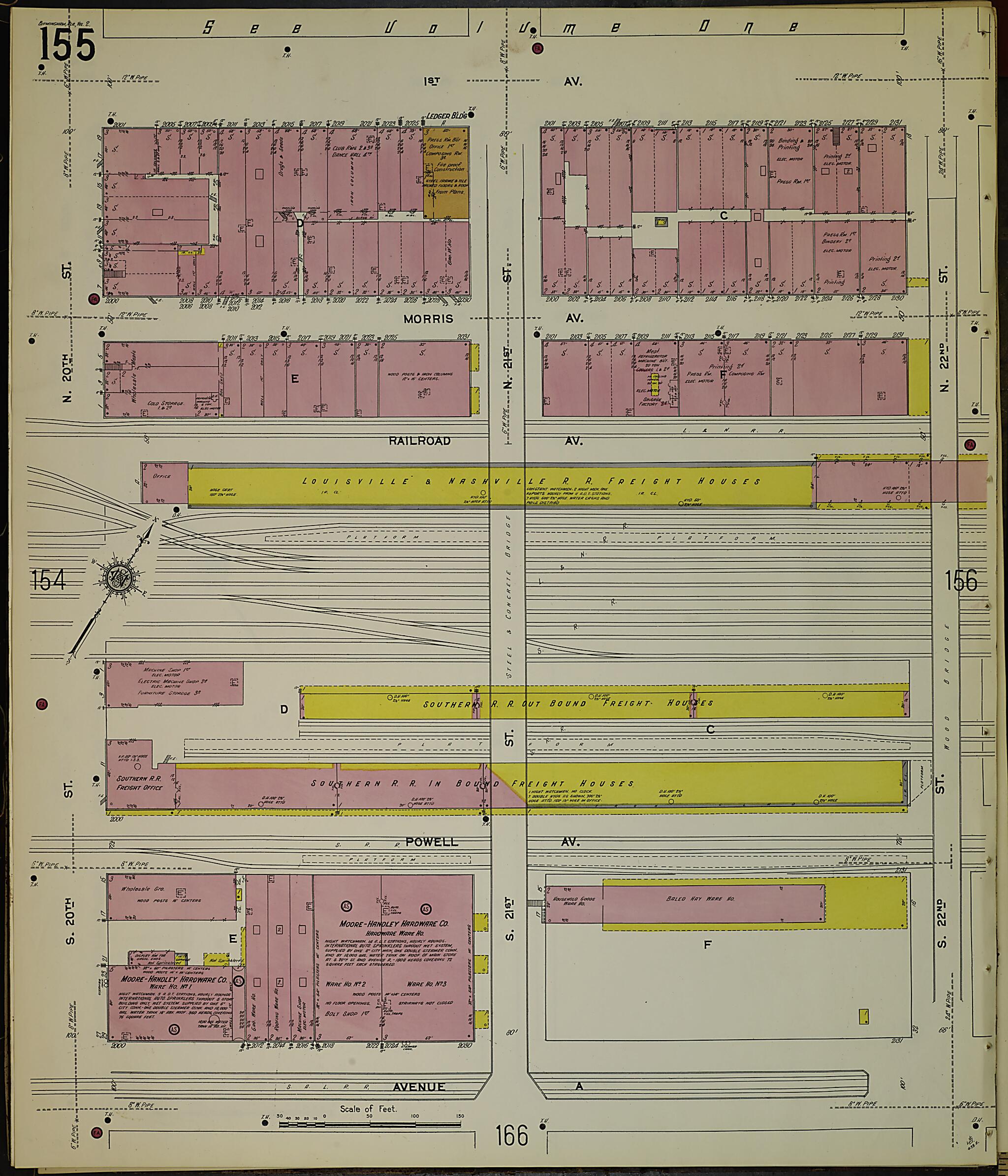 This old map of Birmingham, Jefferson County, Alabama was created by Sanborn Map Company in 1911