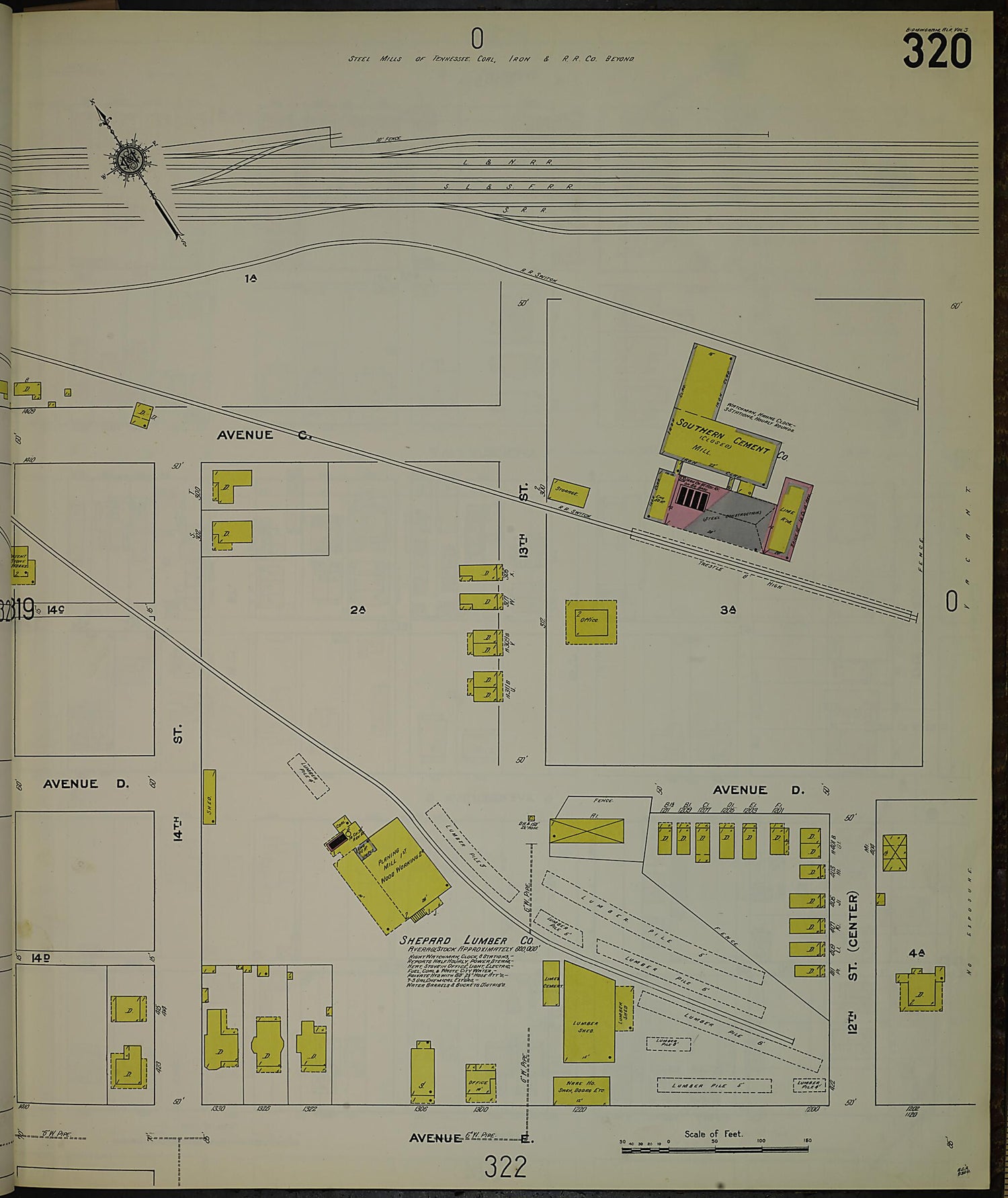 This old map of Birmingham, Jefferson County, Alabama was created by Sanborn Map Company in 1911