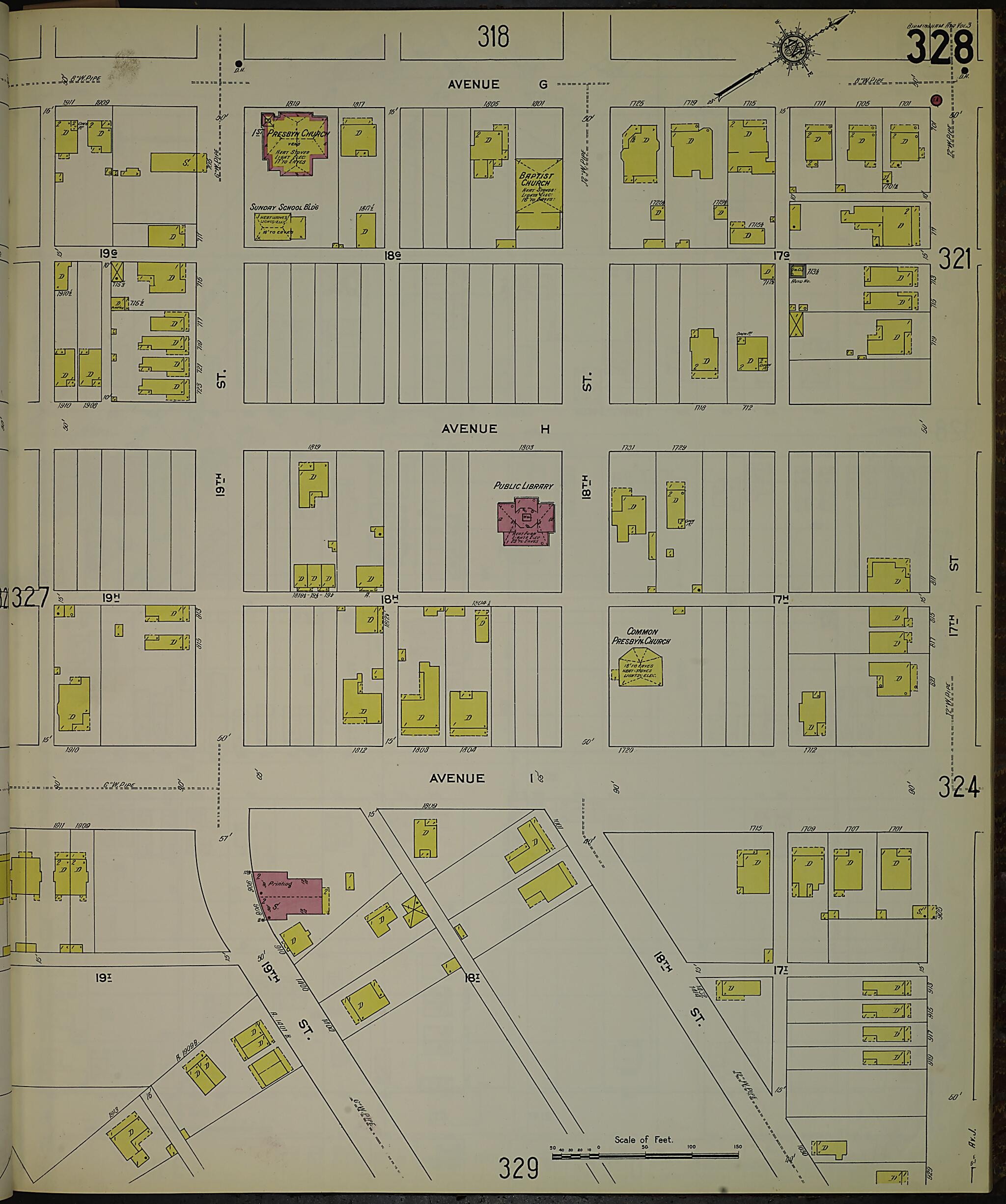 This old map of Birmingham, Jefferson County, Alabama was created by Sanborn Map Company in 1911