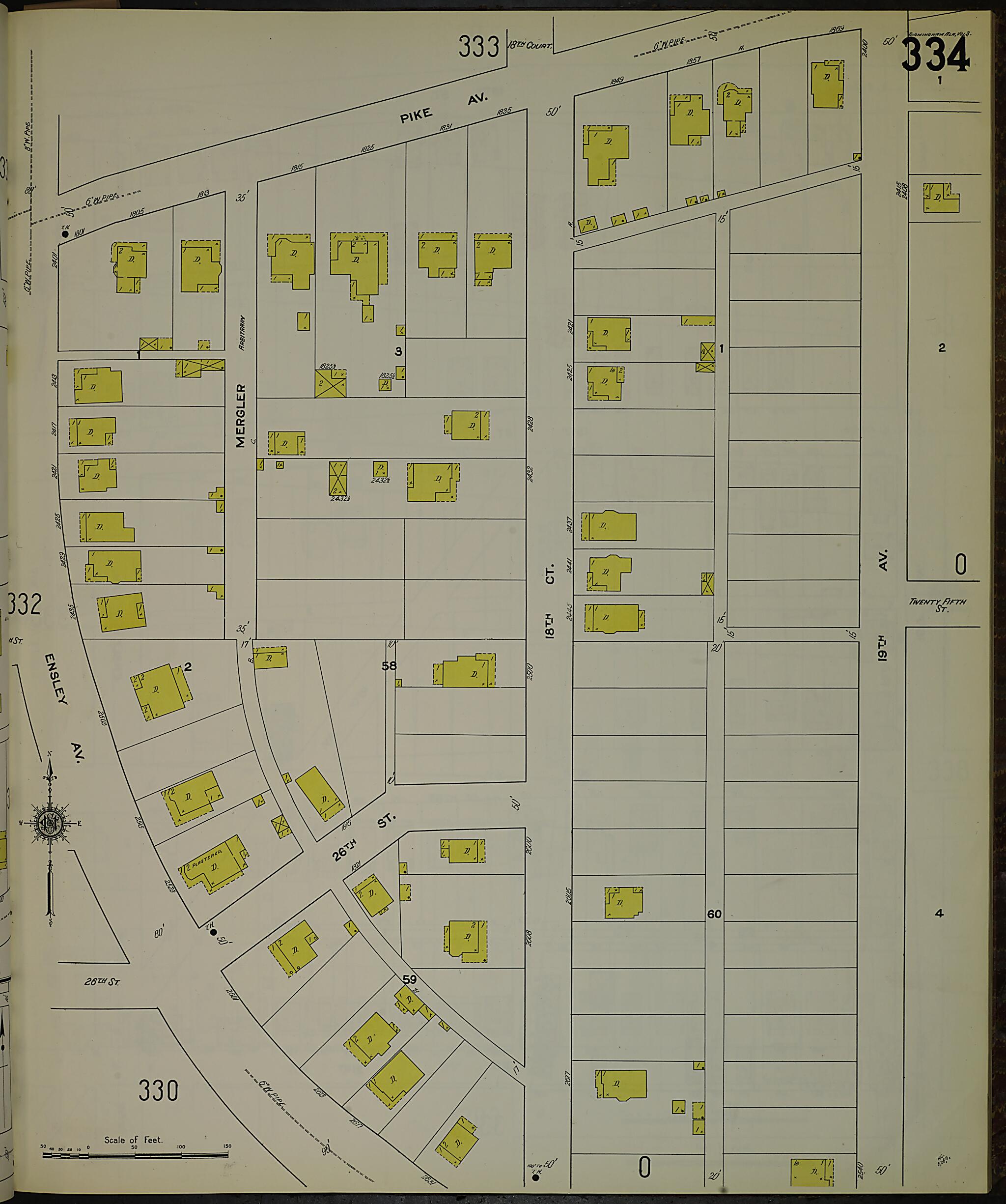 This old map of Birmingham, Jefferson County, Alabama was created by Sanborn Map Company in 1911