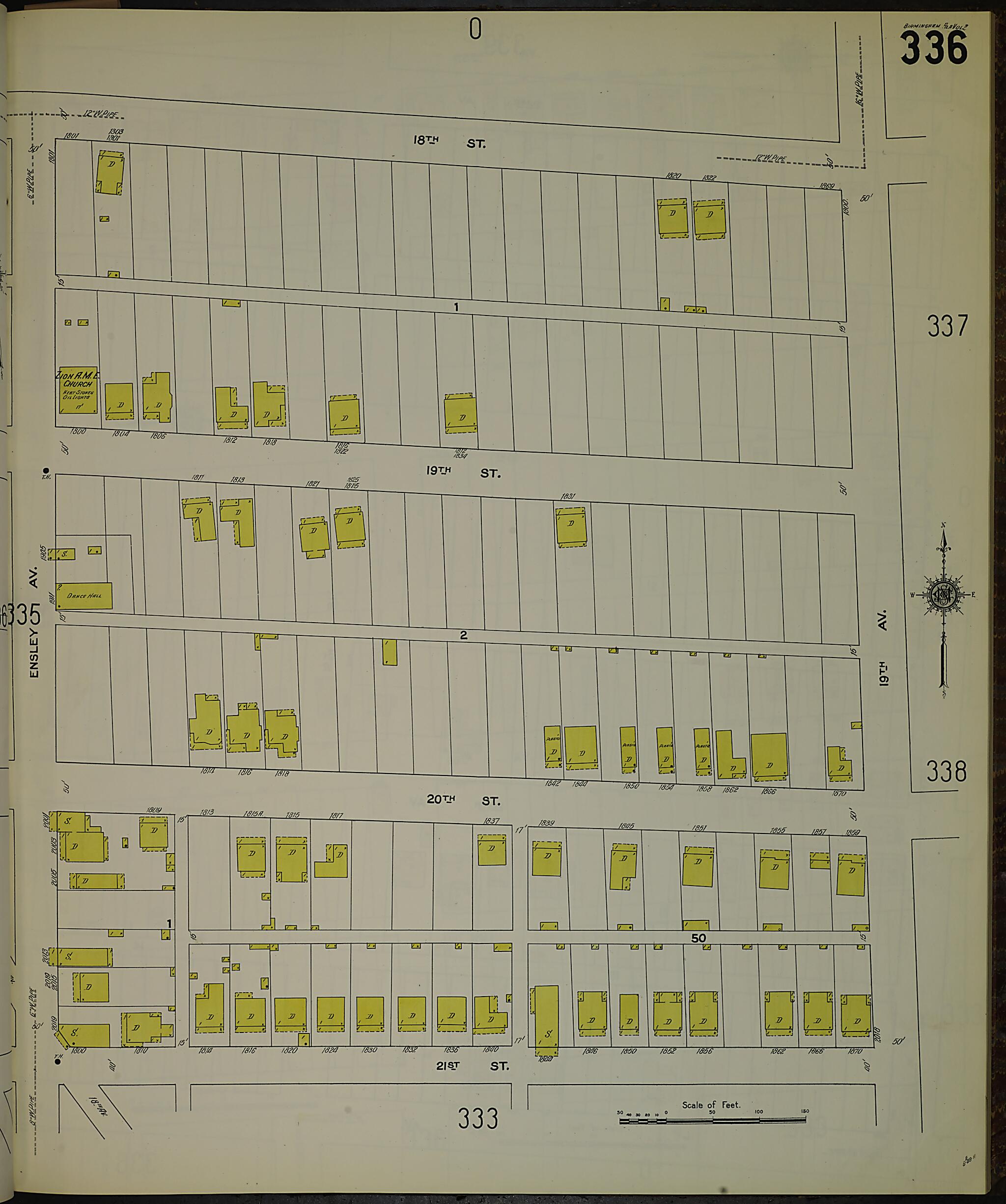 This old map of Birmingham, Jefferson County, Alabama was created by Sanborn Map Company in 1911