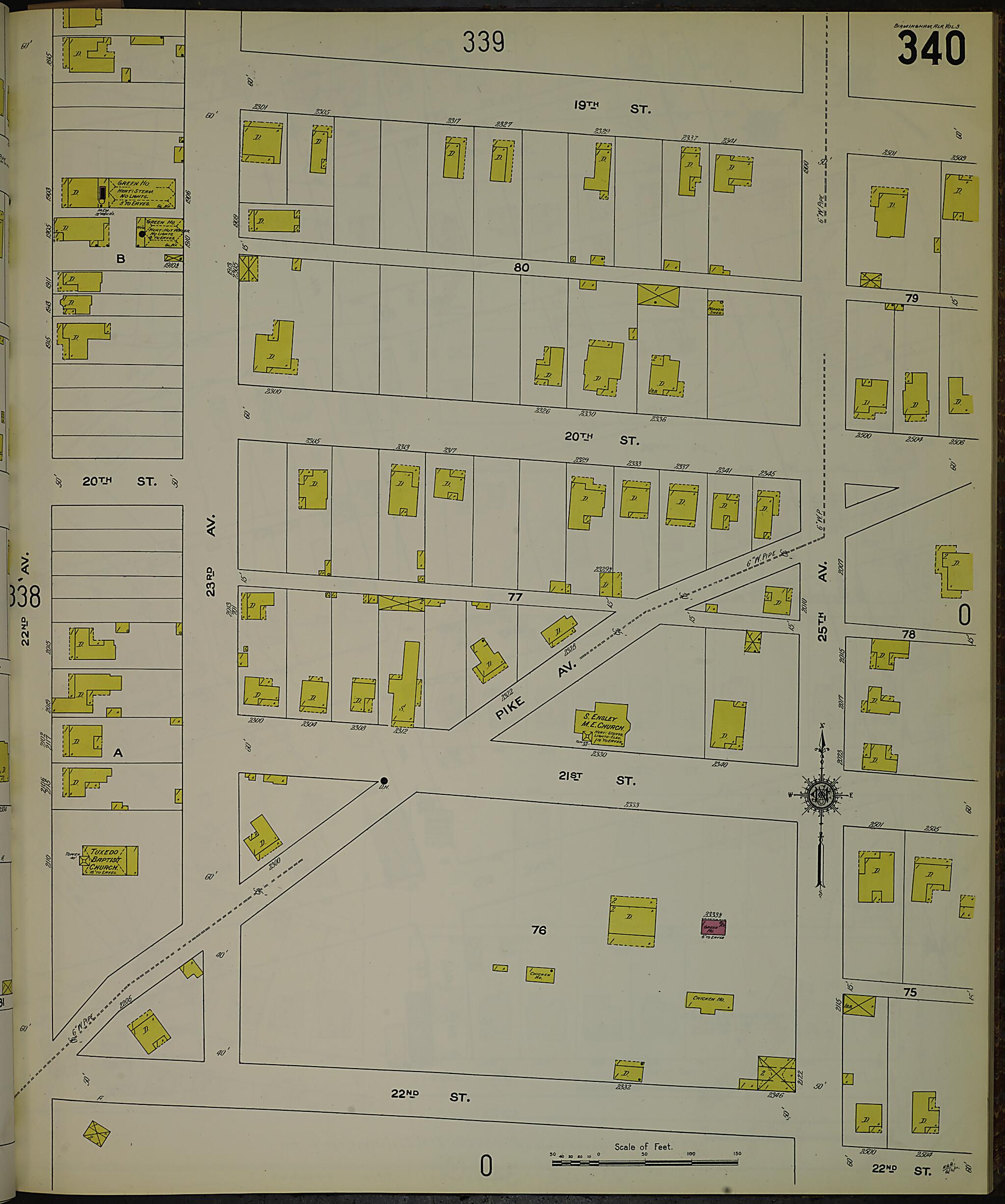 This old map of Birmingham, Jefferson County, Alabama was created by Sanborn Map Company in 1911