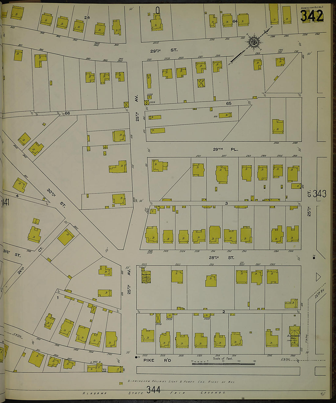 This old map of Birmingham, Jefferson County, Alabama was created by Sanborn Map Company in 1911