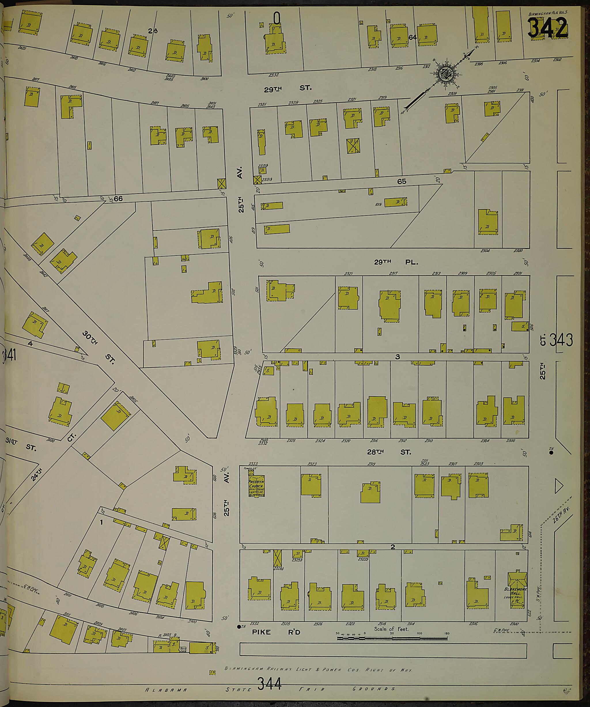 This old map of Birmingham, Jefferson County, Alabama was created by Sanborn Map Company in 1911