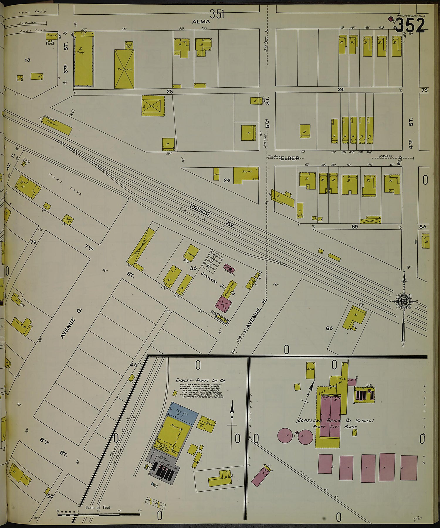 This old map of Birmingham, Jefferson County, Alabama was created by Sanborn Map Company in 1911