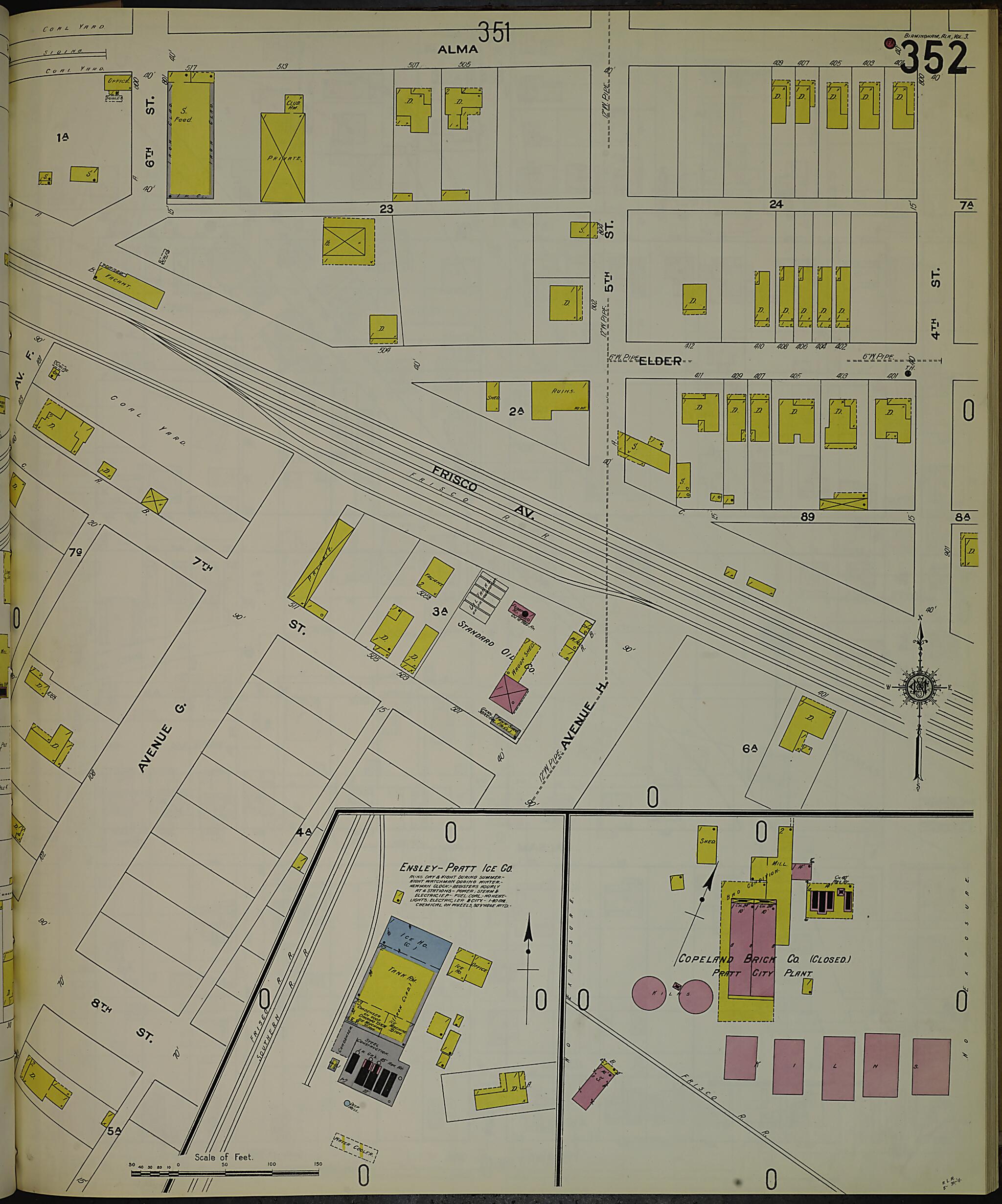 This old map of Birmingham, Jefferson County, Alabama was created by Sanborn Map Company in 1911