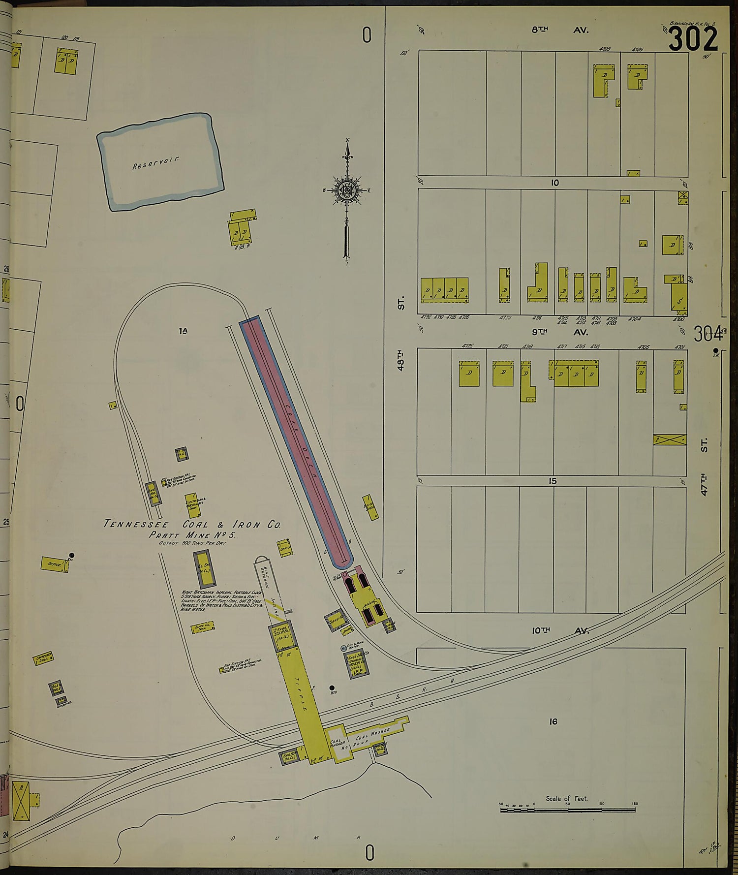 This old map of Birmingham, Jefferson County, Alabama was created by Sanborn Map Company in 1911