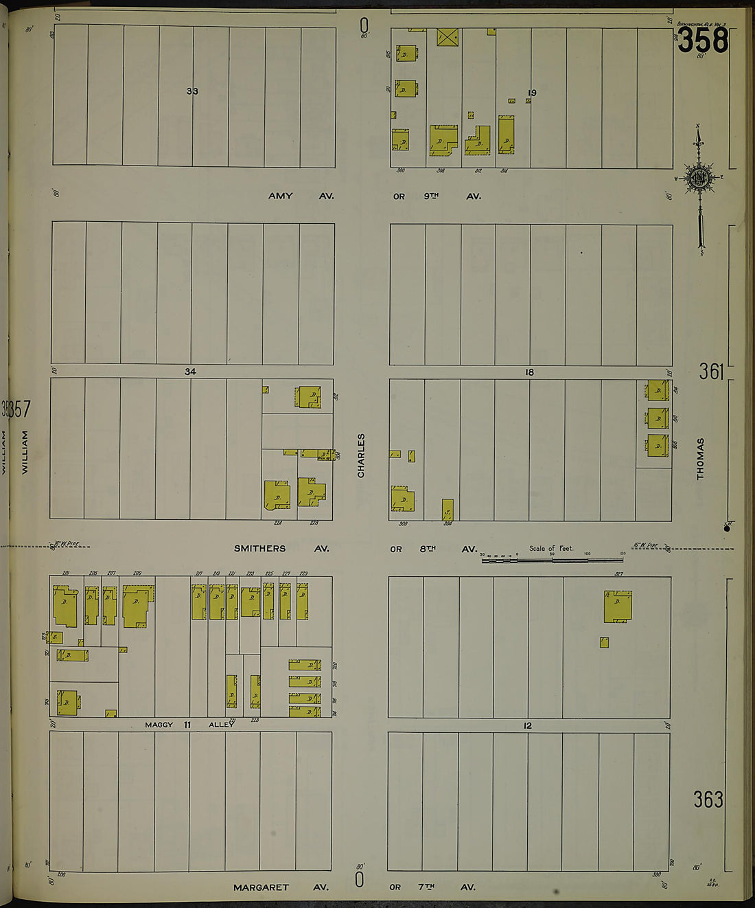 This old map of Birmingham, Jefferson County, Alabama was created by Sanborn Map Company in 1911