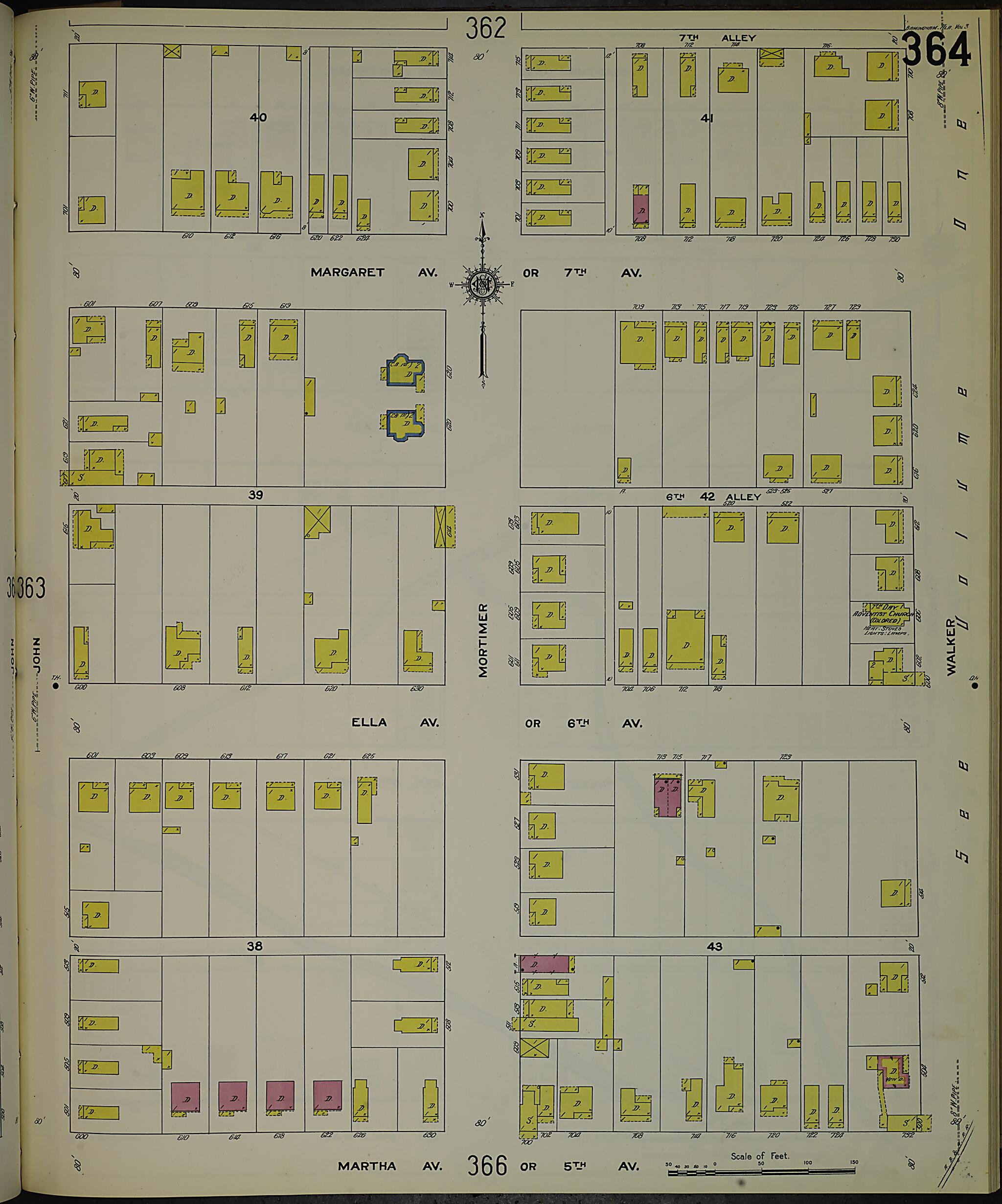 This old map of Birmingham, Jefferson County, Alabama was created by Sanborn Map Company in 1911