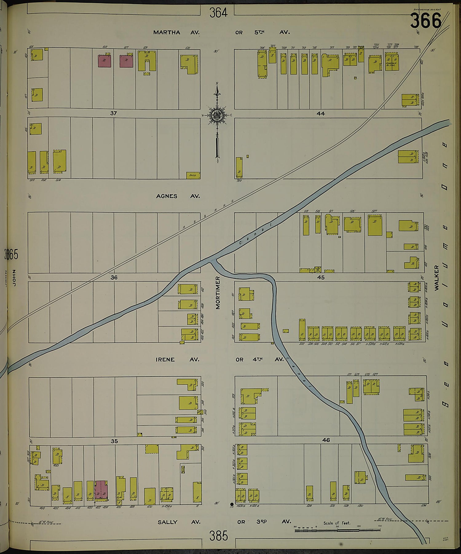 This old map of Birmingham, Jefferson County, Alabama was created by Sanborn Map Company in 1911