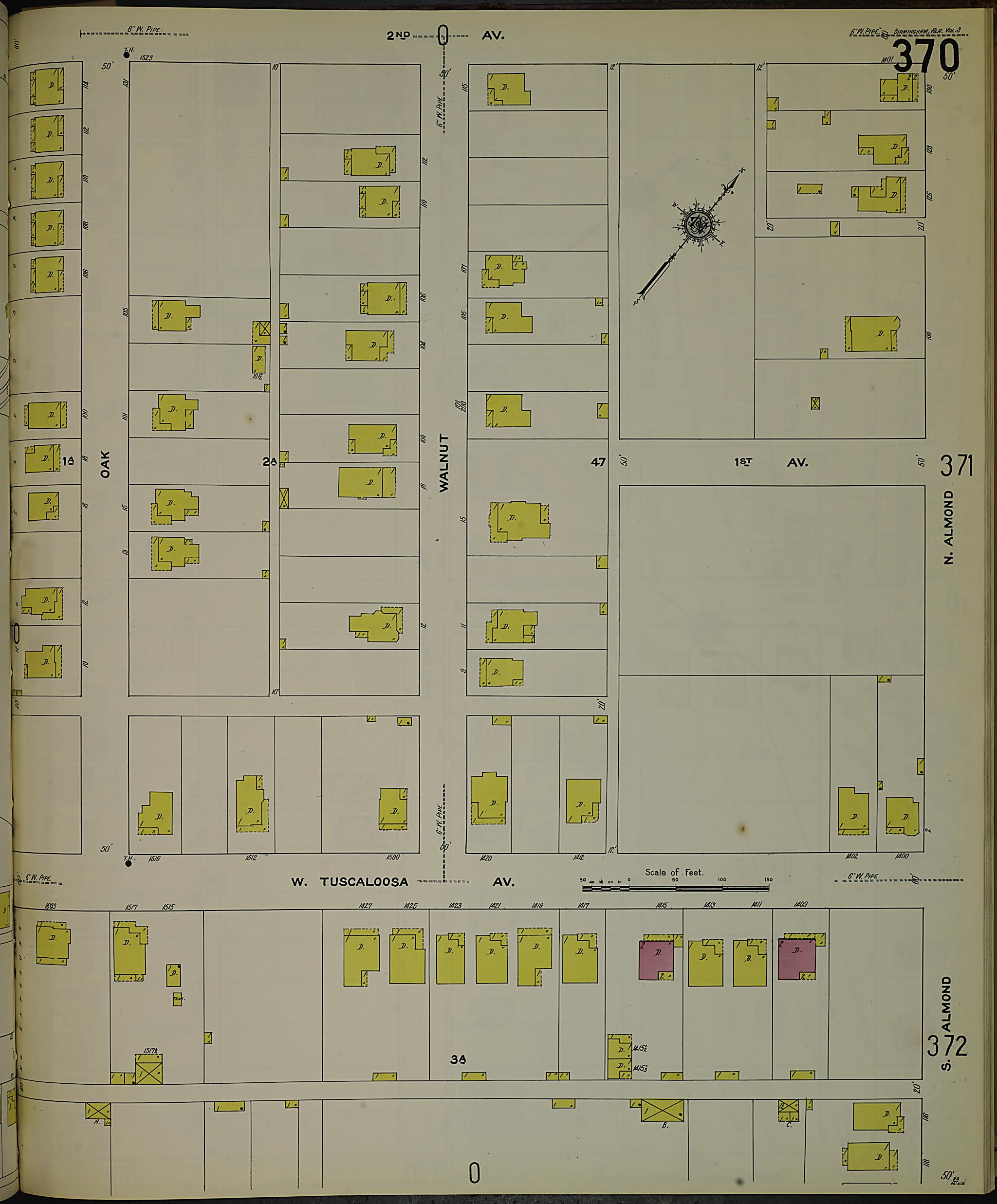 This old map of Birmingham, Jefferson County, Alabama was created by Sanborn Map Company in 1911