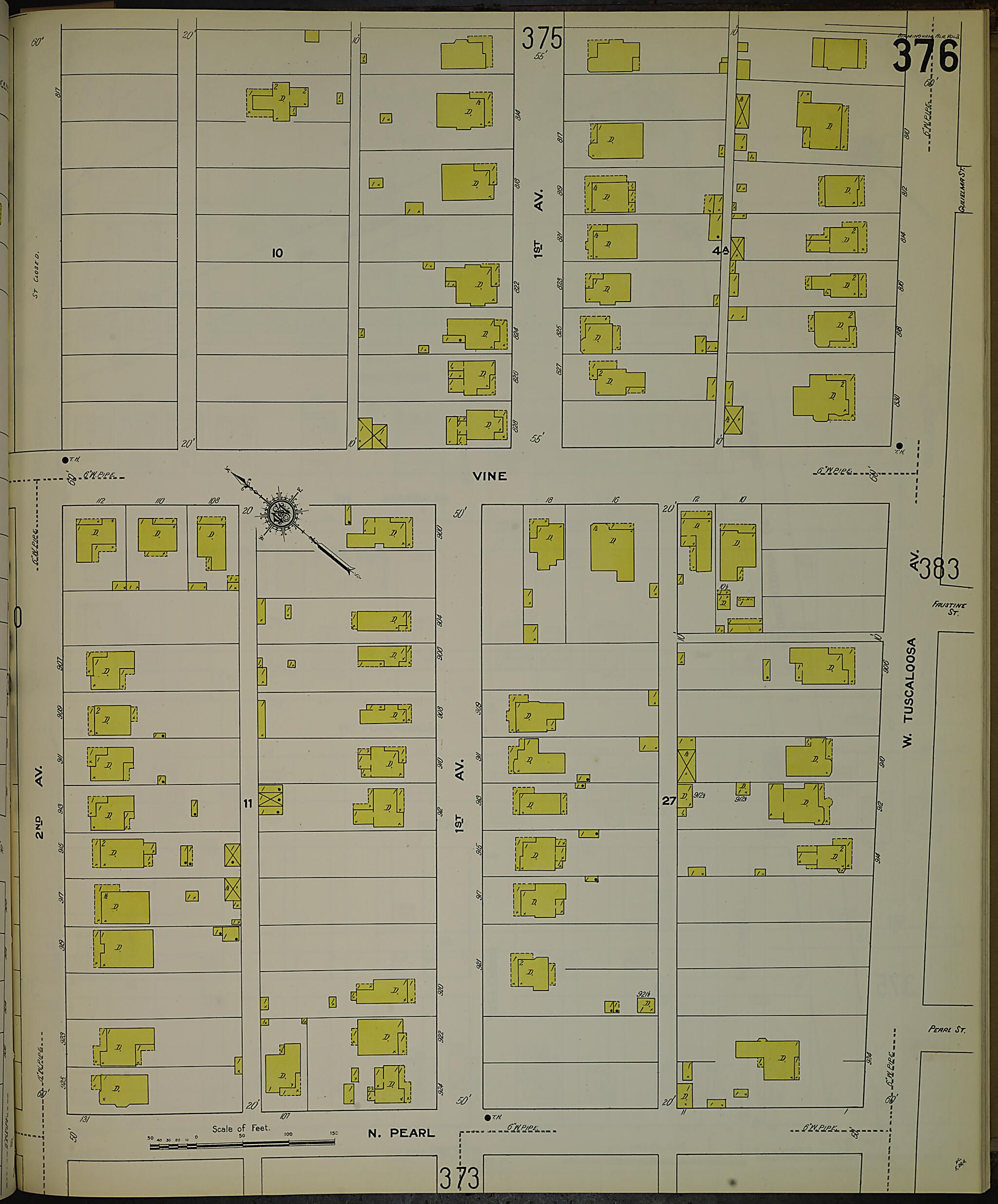 This old map of Birmingham, Jefferson County, Alabama was created by Sanborn Map Company in 1911