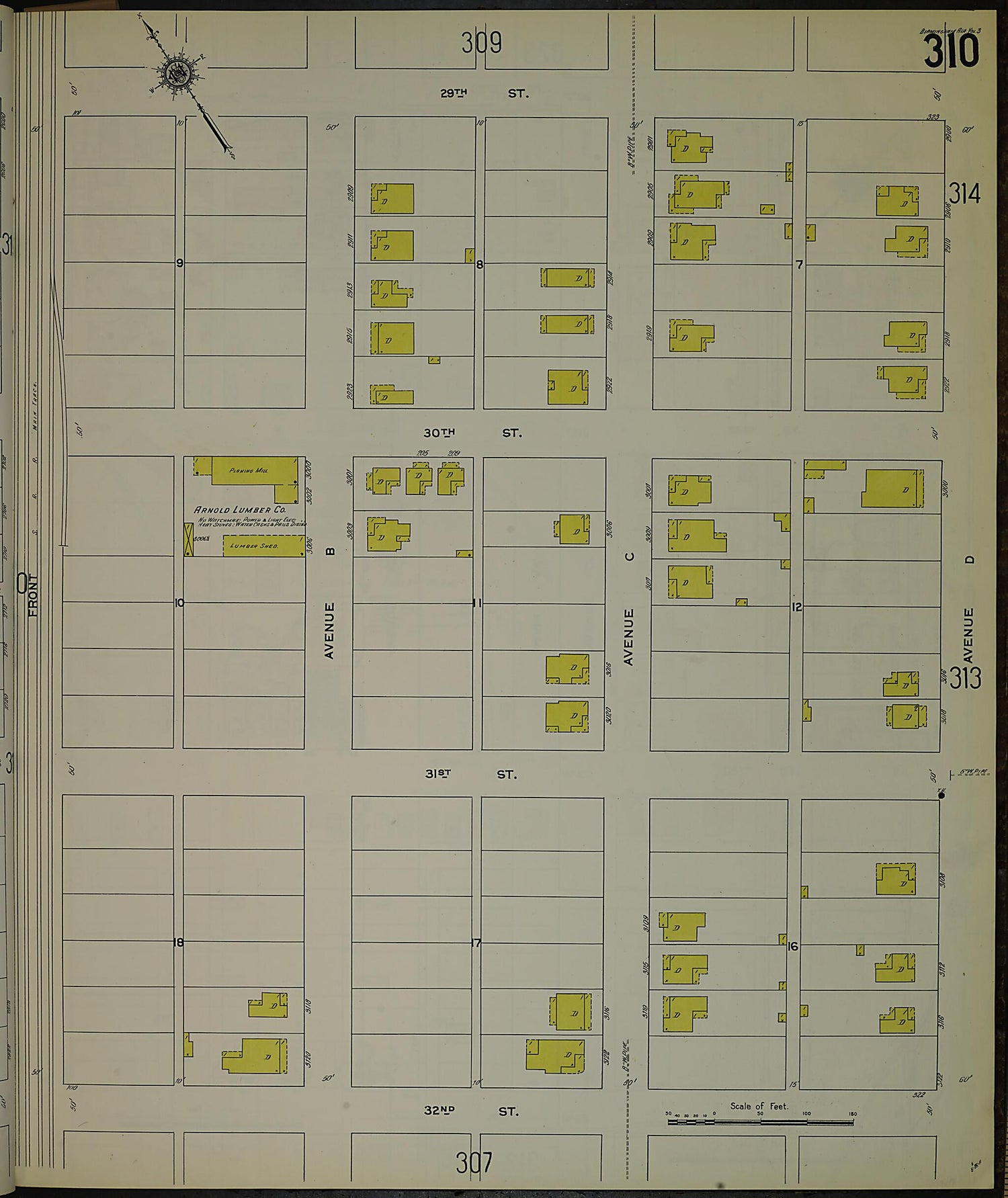 This old map of Birmingham, Jefferson County, Alabama was created by Sanborn Map Company in 1911