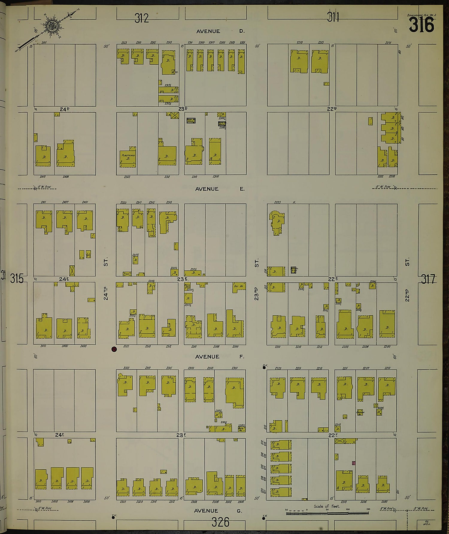 This old map of Birmingham, Jefferson County, Alabama was created by Sanborn Map Company in 1911