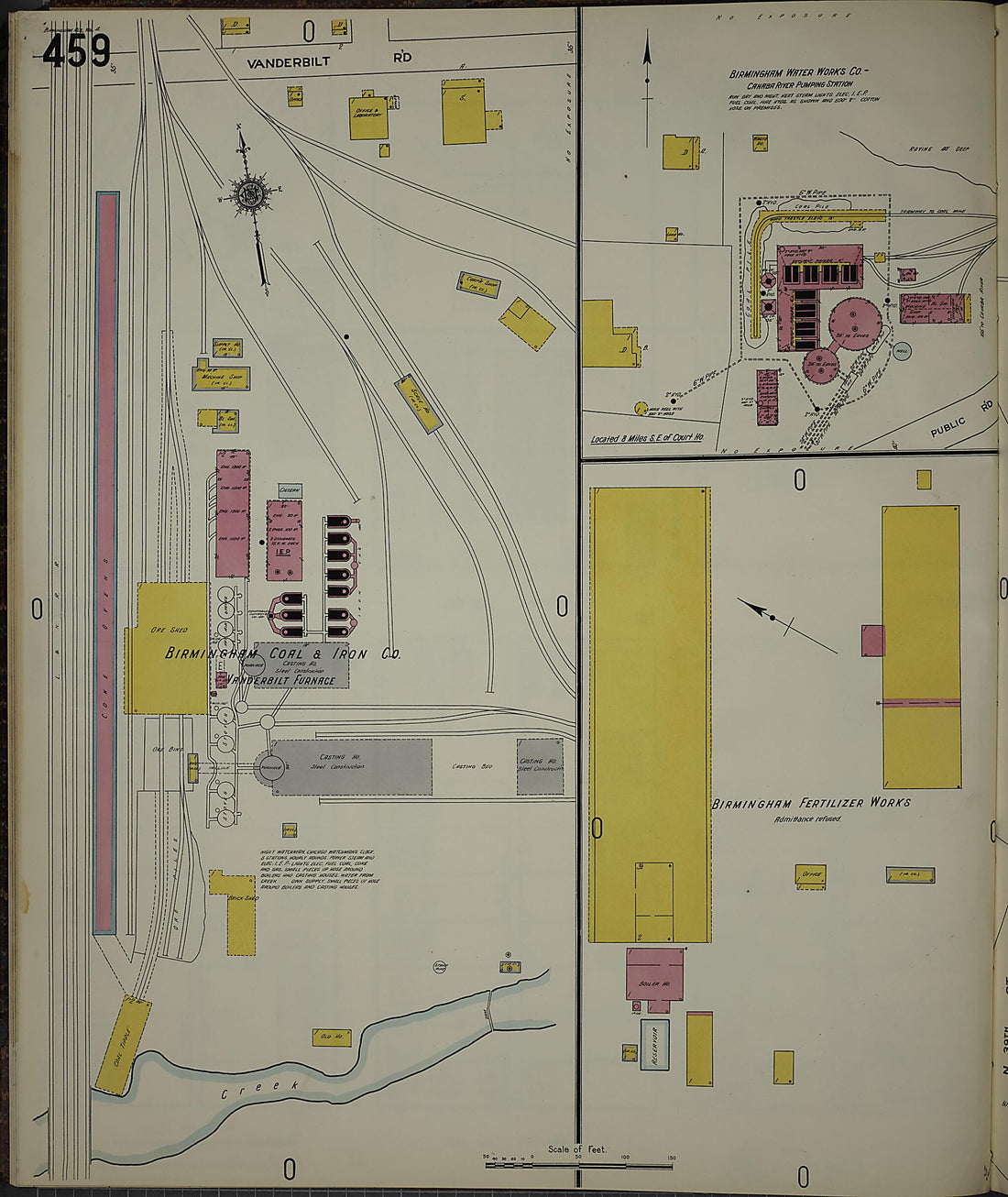 This old map of Birmingham, Jefferson County, Alabama was created by Sanborn Map Company in 1911