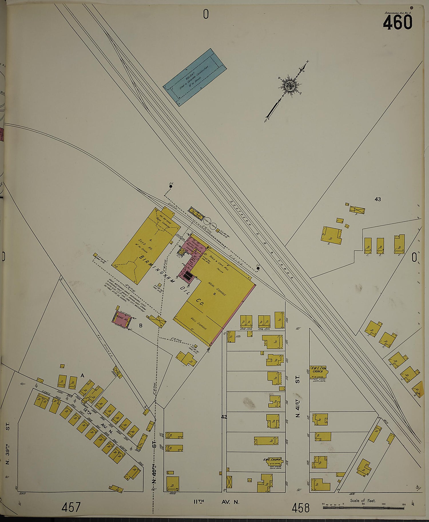 This old map of Birmingham, Jefferson County, Alabama was created by Sanborn Map Company in 1911