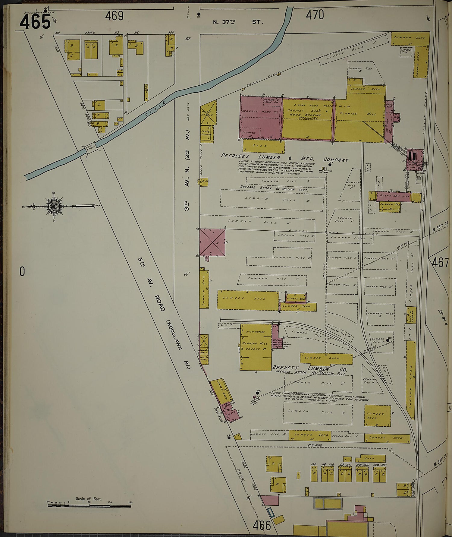 This old map of Birmingham, Jefferson County, Alabama was created by Sanborn Map Company in 1911