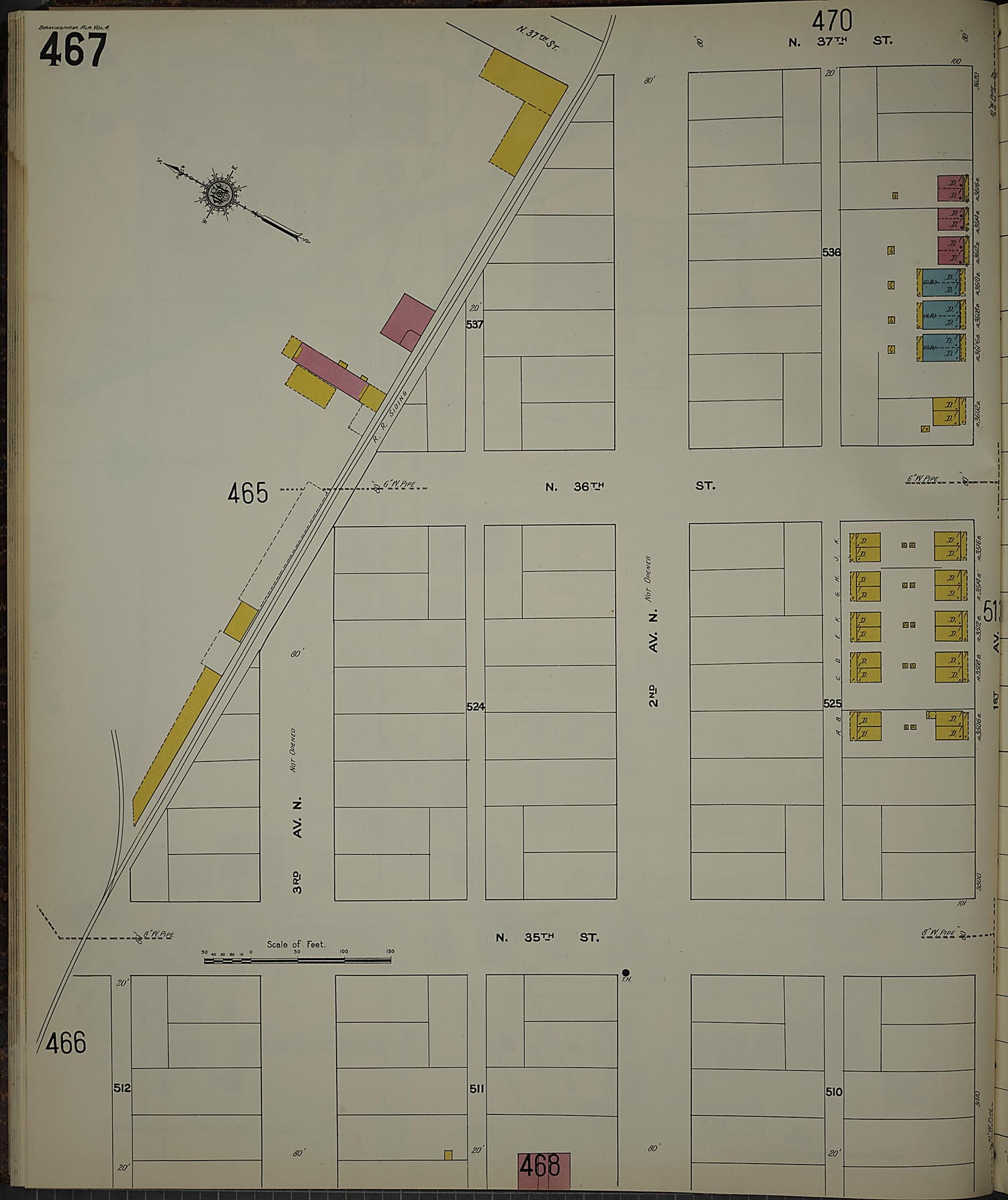 This old map of Birmingham, Jefferson County, Alabama was created by Sanborn Map Company in 1911