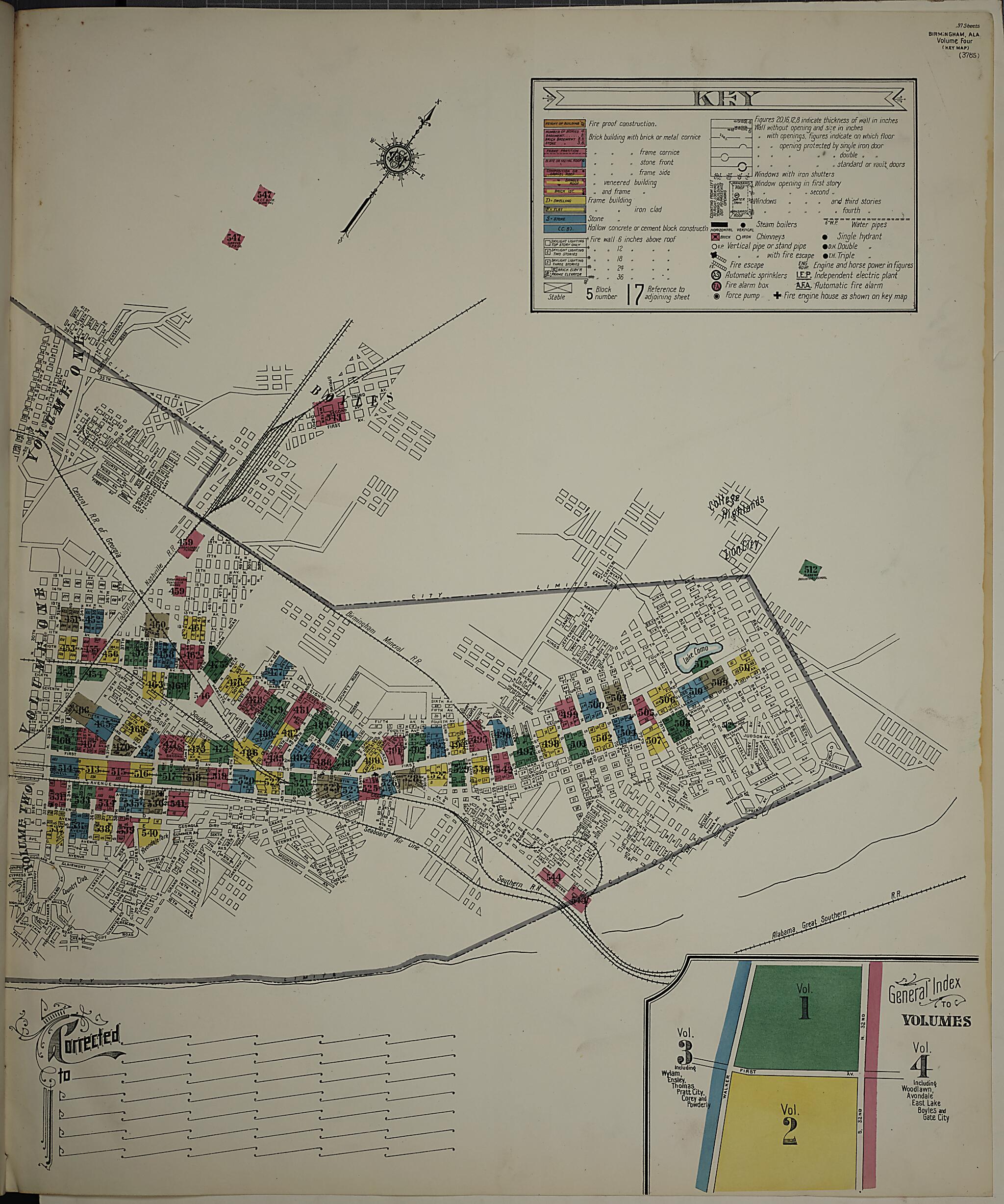 This old map of Birmingham, Jefferson County, Alabama was created by Sanborn Map Company in 1911