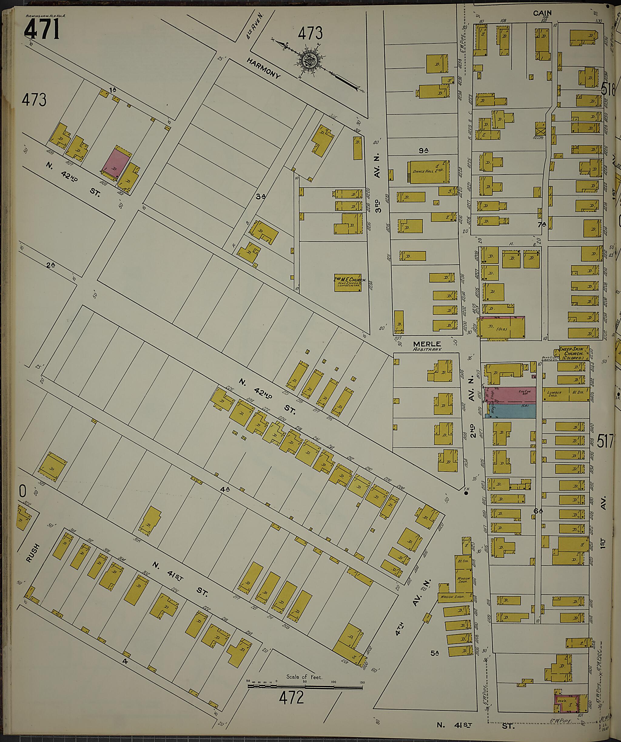 This old map of Birmingham, Jefferson County, Alabama was created by Sanborn Map Company in 1911