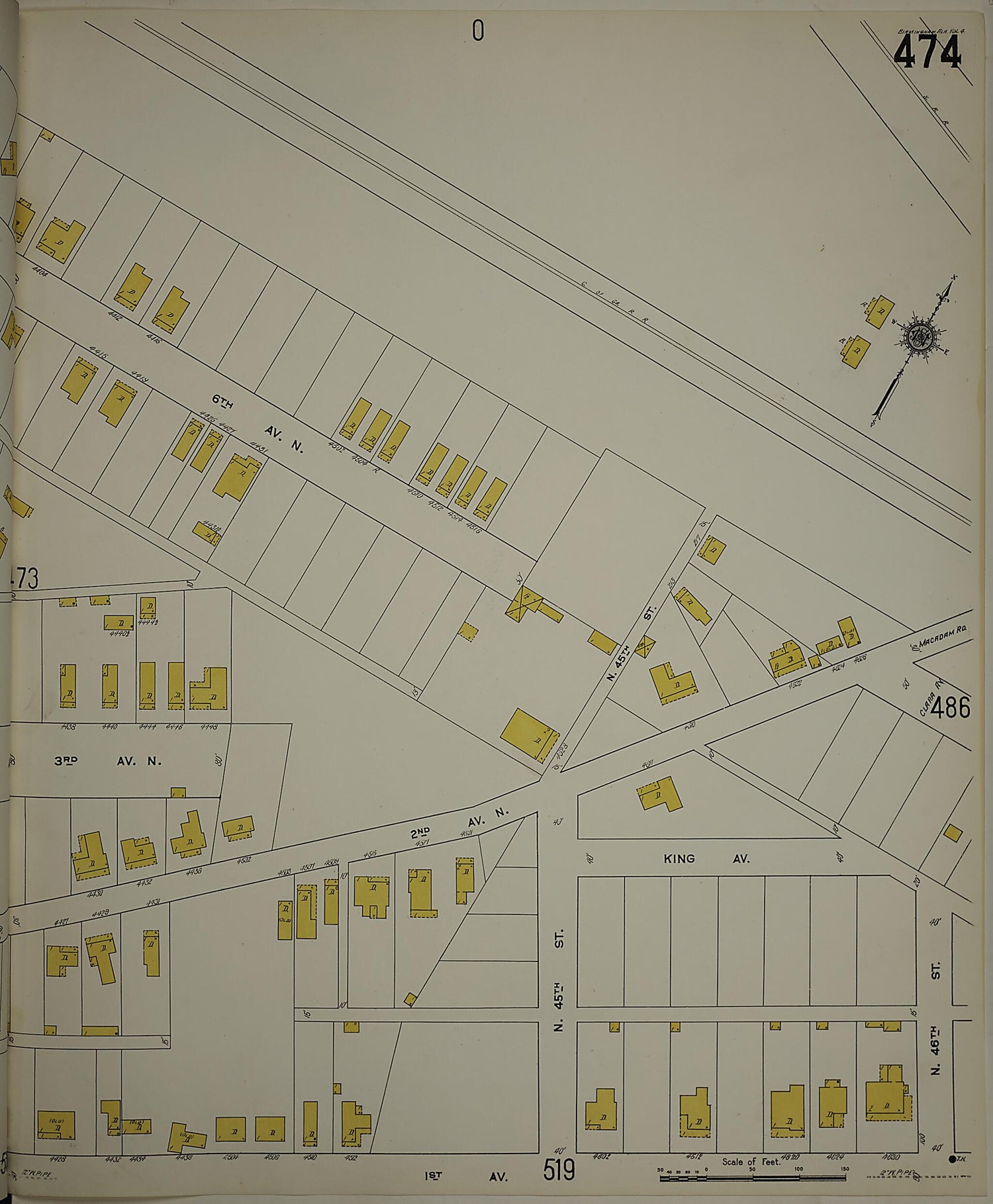 This old map of Birmingham, Jefferson County, Alabama was created by Sanborn Map Company in 1911