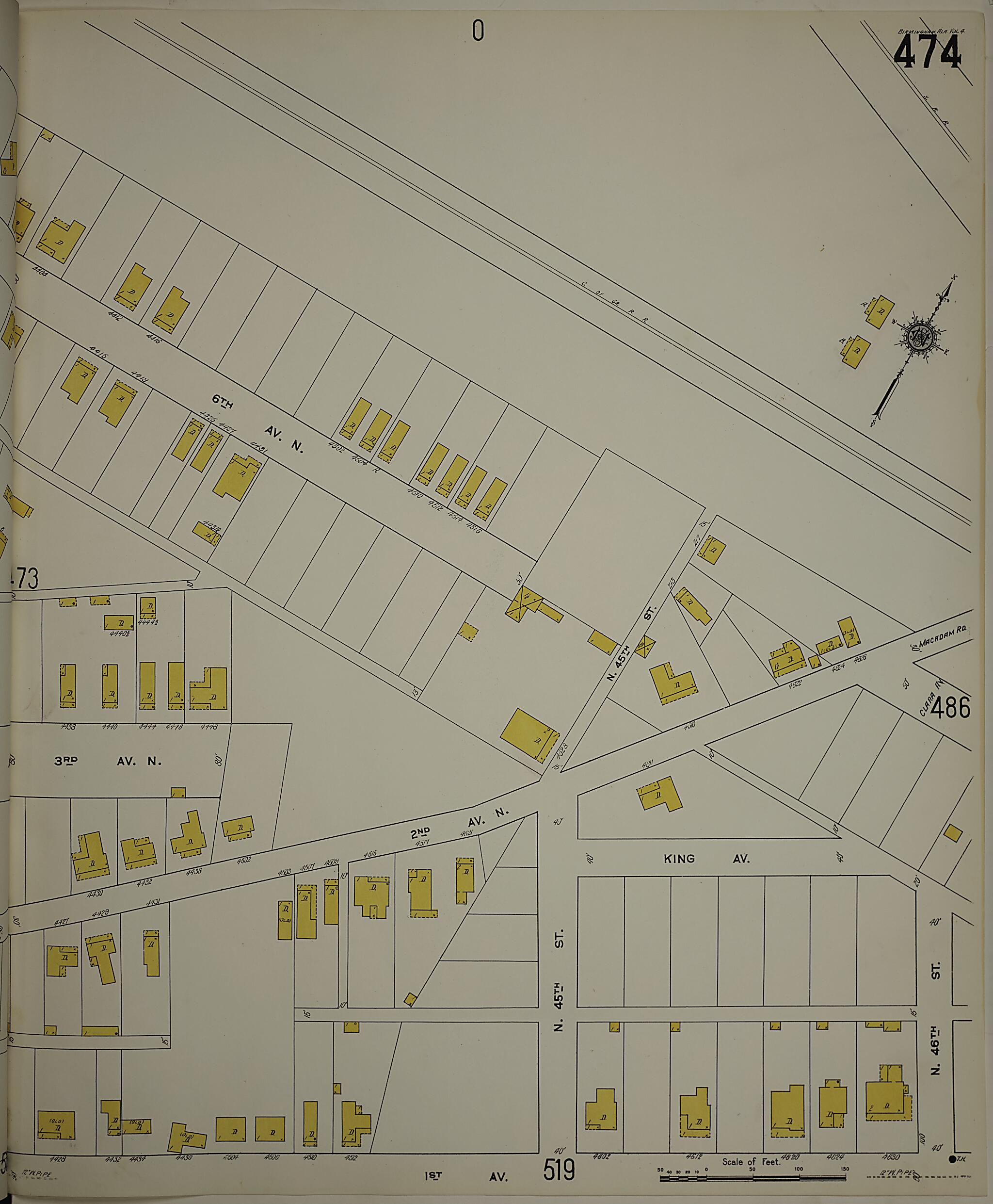 This old map of Birmingham, Jefferson County, Alabama was created by Sanborn Map Company in 1911