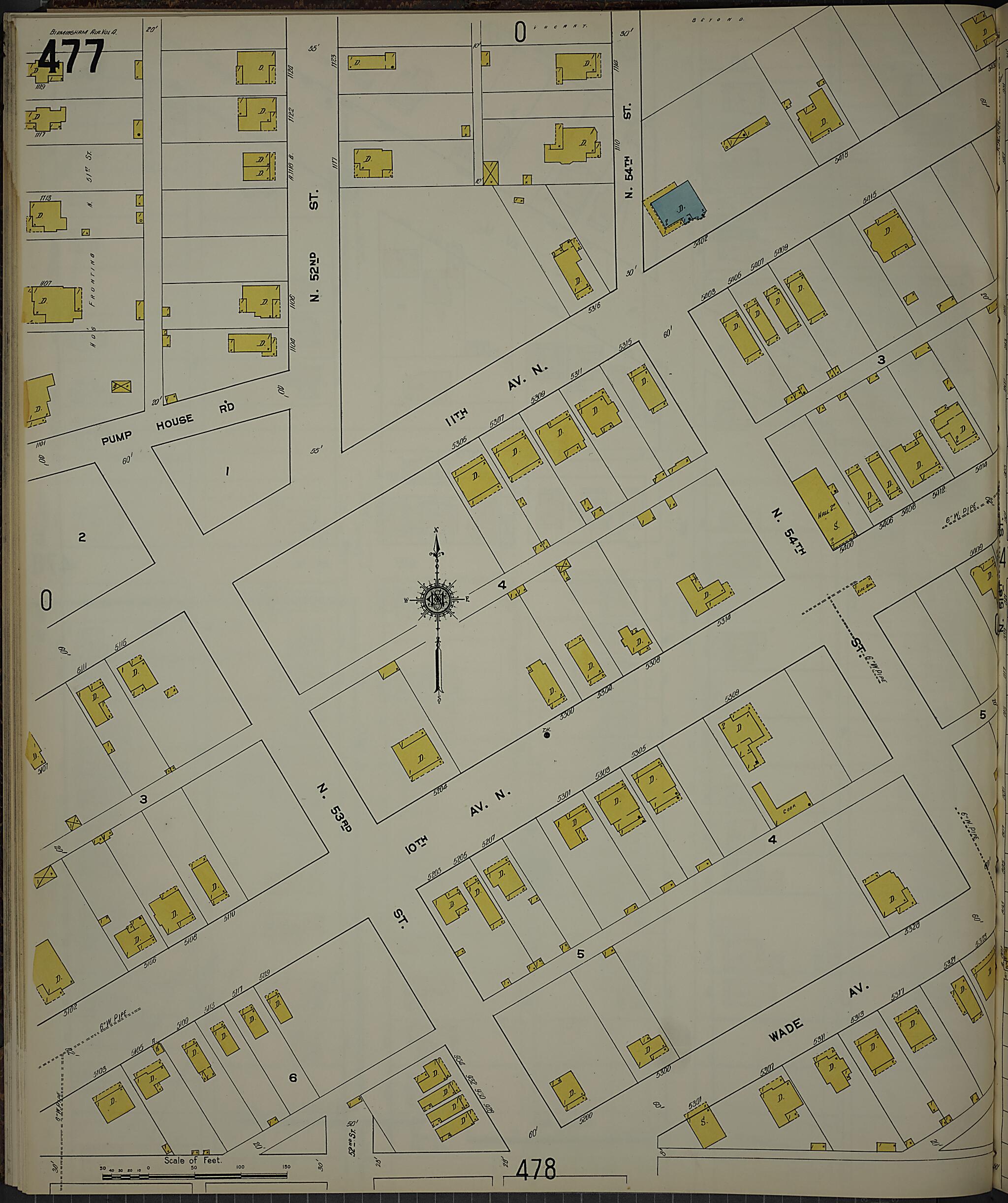 This old map of Birmingham, Jefferson County, Alabama was created by Sanborn Map Company in 1911