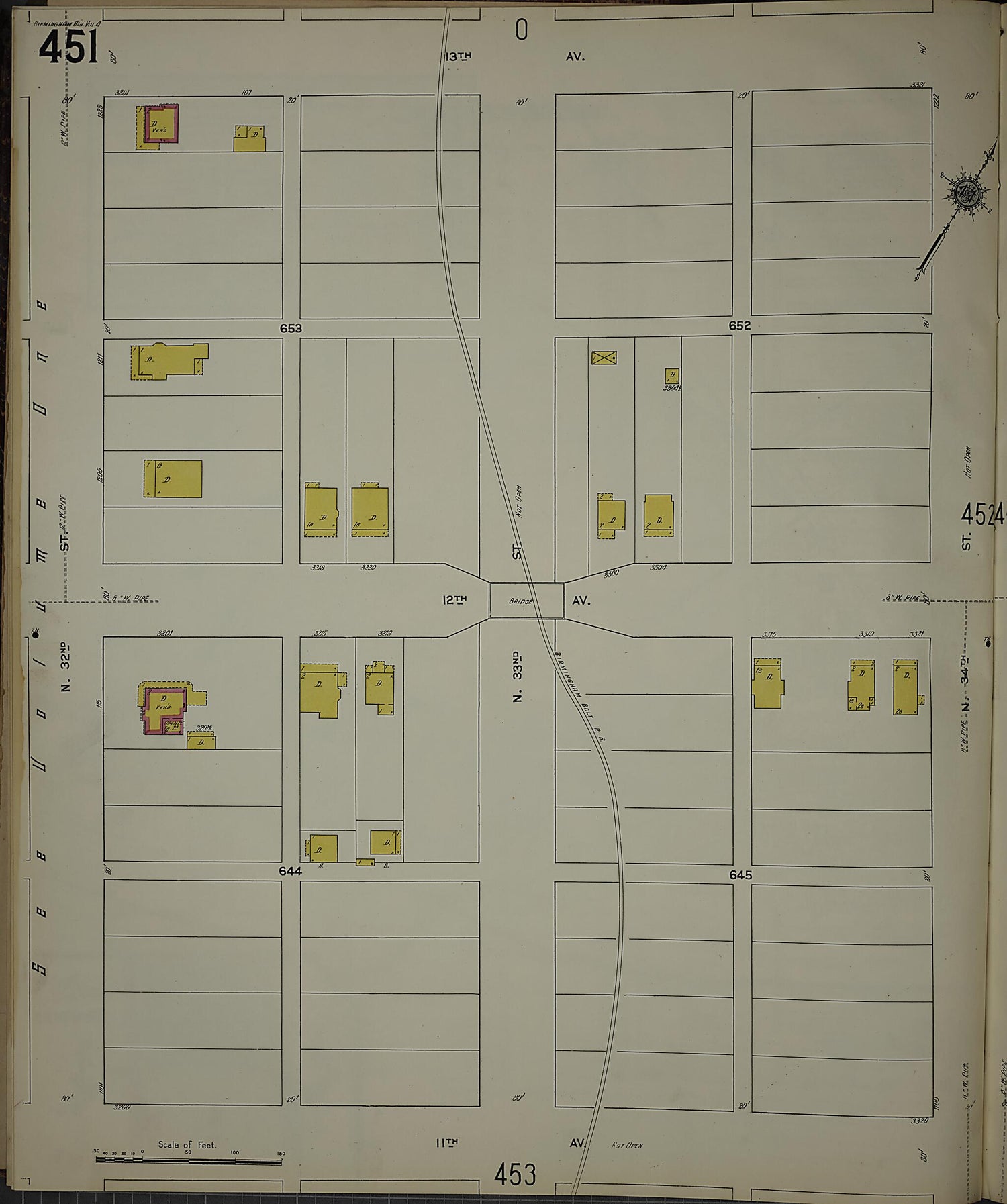 This old map of Birmingham, Jefferson County, Alabama was created by Sanborn Map Company in 1911