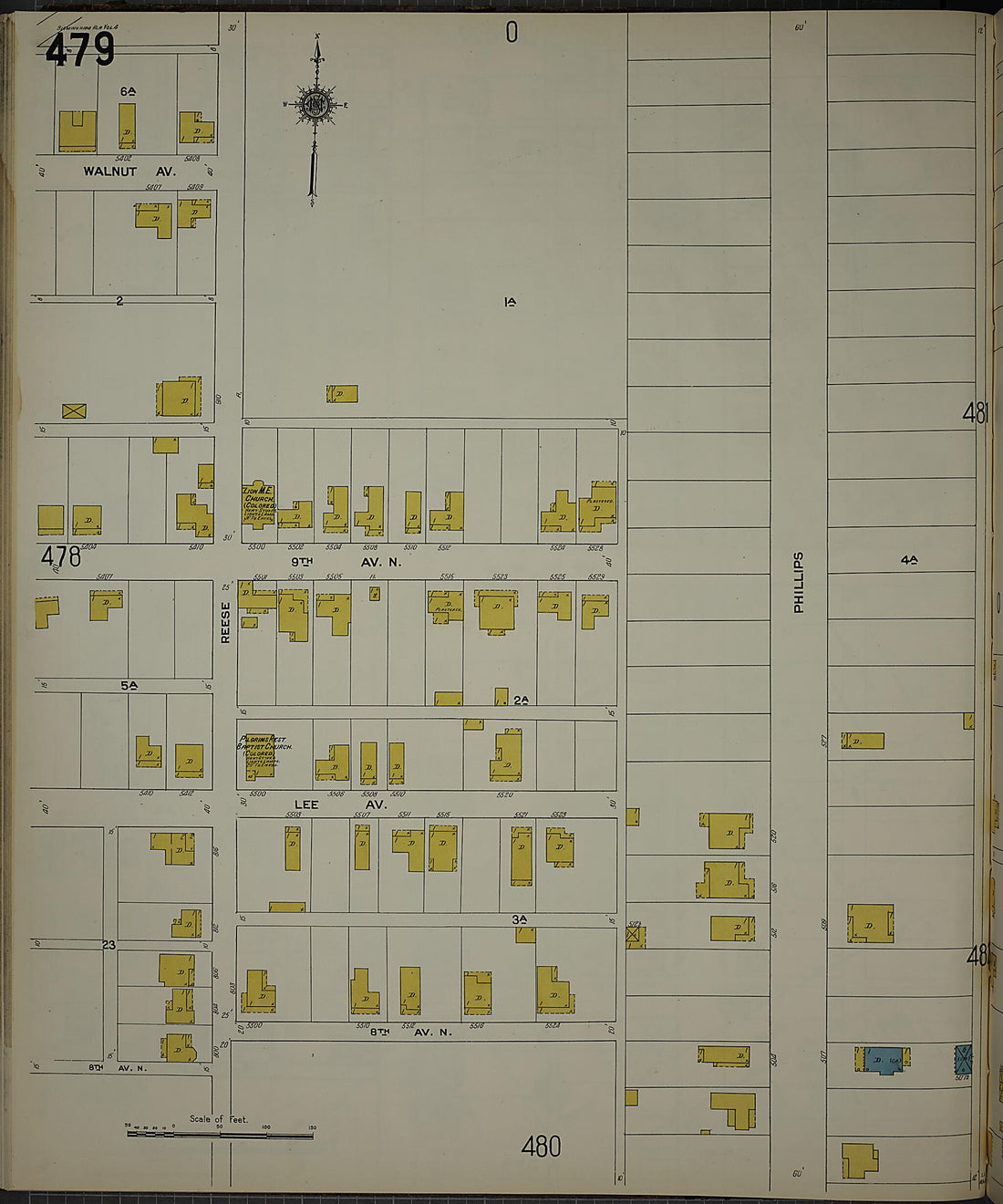 This old map of Birmingham, Jefferson County, Alabama was created by Sanborn Map Company in 1911