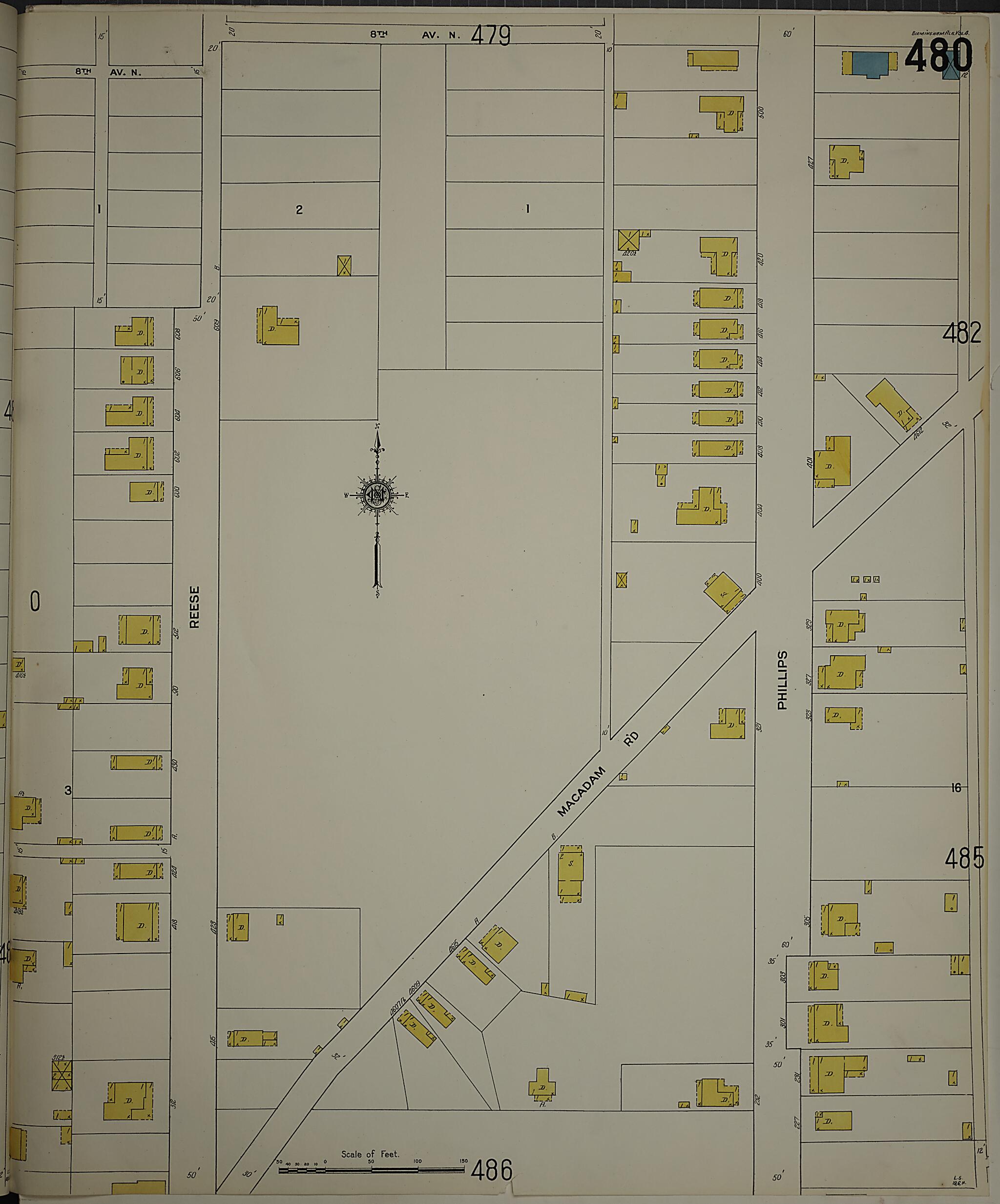 This old map of Birmingham, Jefferson County, Alabama was created by Sanborn Map Company in 1911