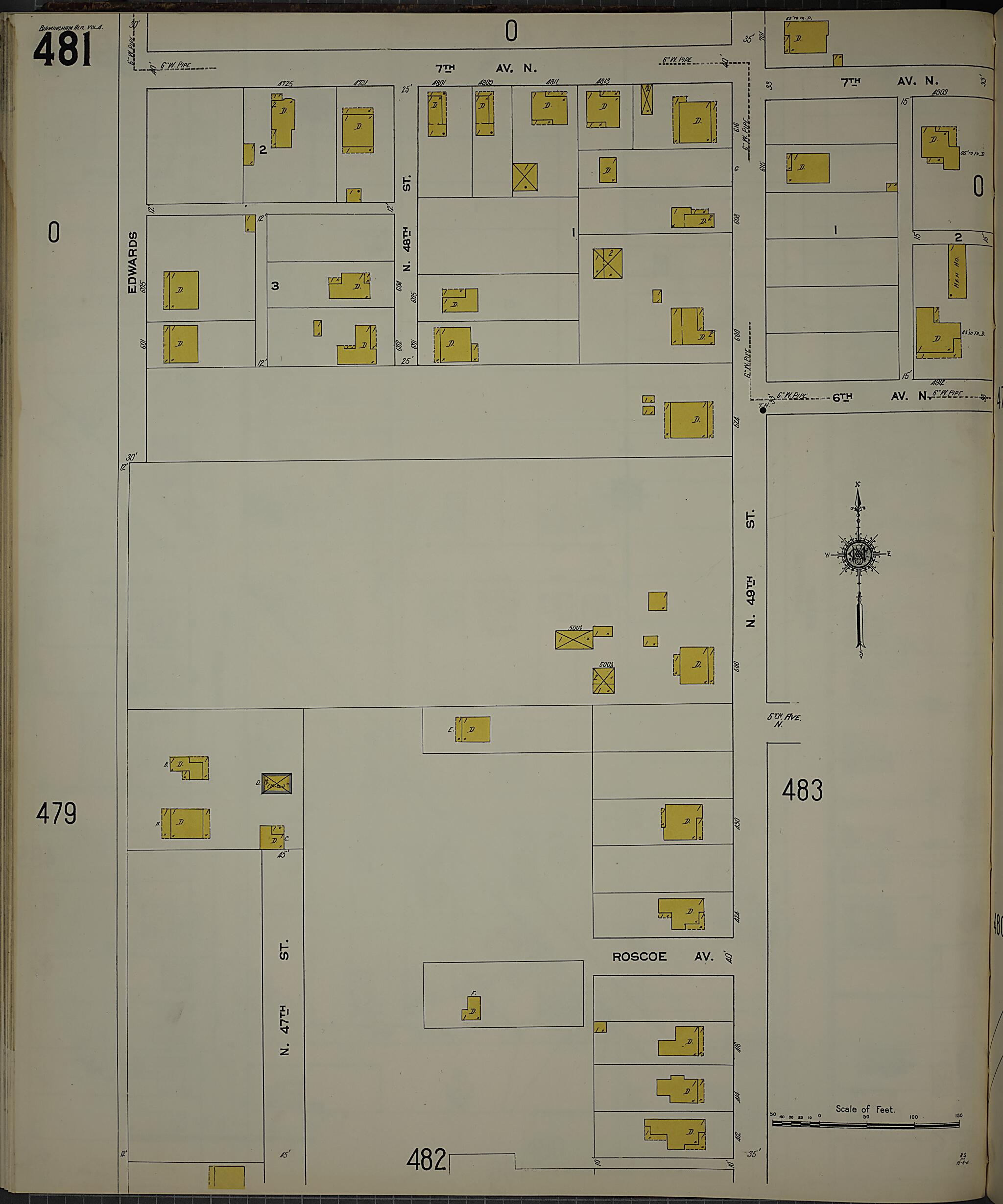 This old map of Birmingham, Jefferson County, Alabama was created by Sanborn Map Company in 1911