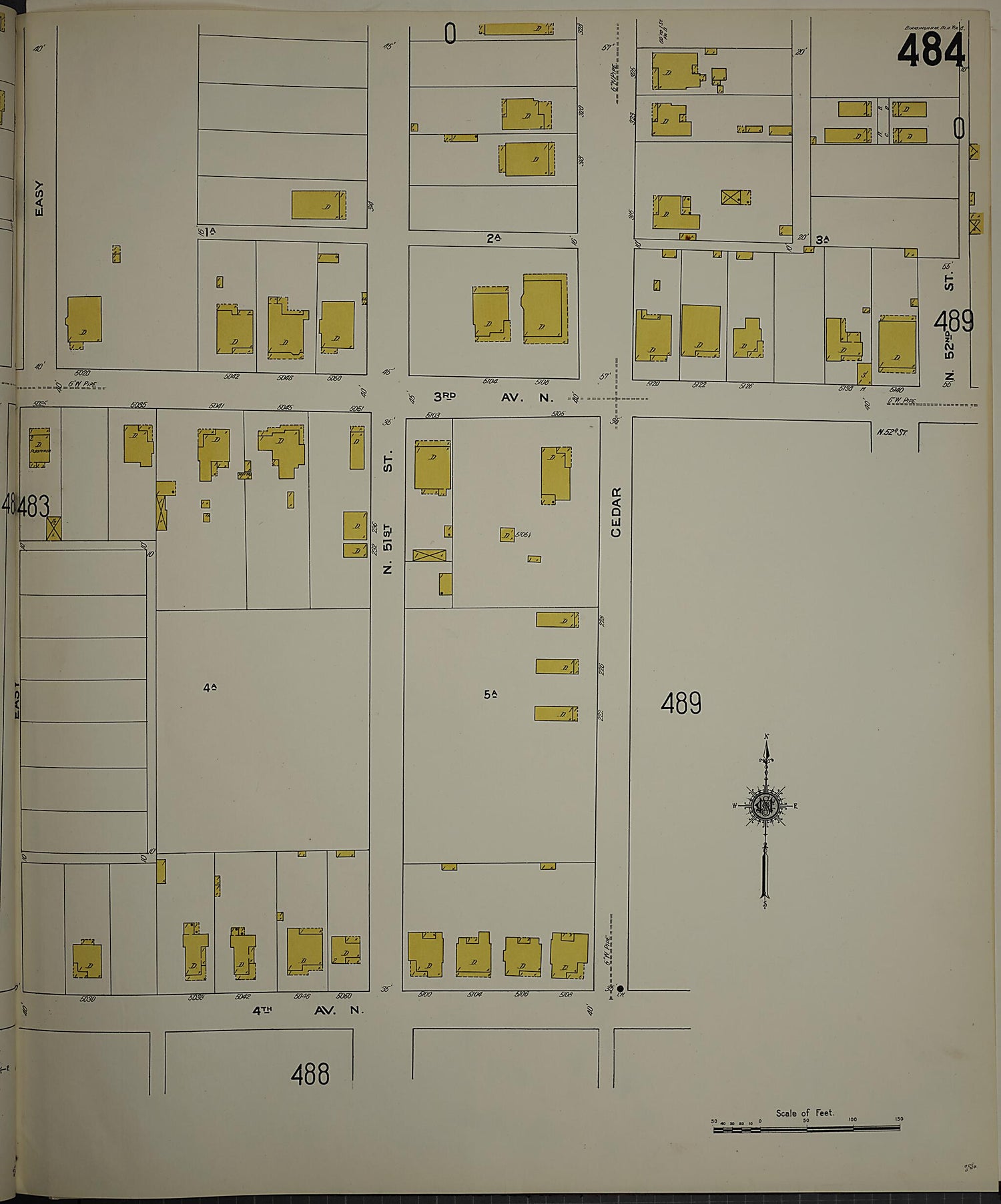 This old map of Birmingham, Jefferson County, Alabama was created by Sanborn Map Company in 1911