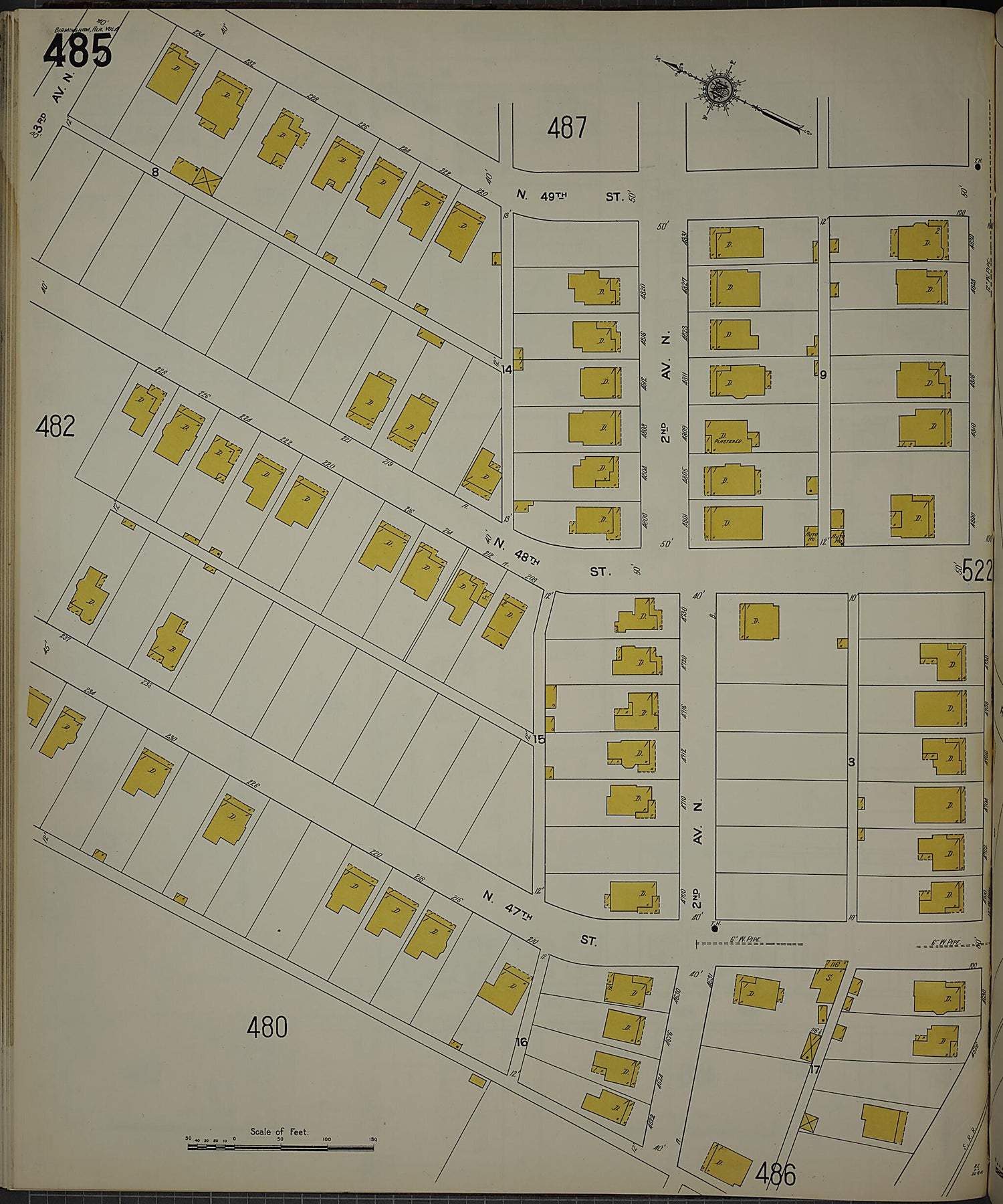 This old map of Birmingham, Jefferson County, Alabama was created by Sanborn Map Company in 1911