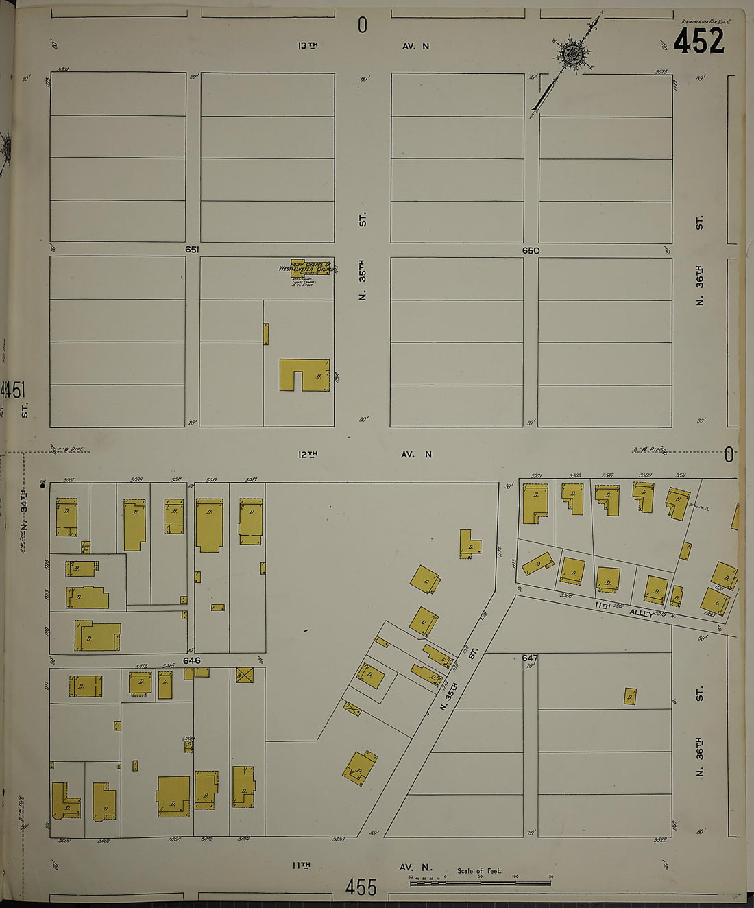 This old map of Birmingham, Jefferson County, Alabama was created by Sanborn Map Company in 1911