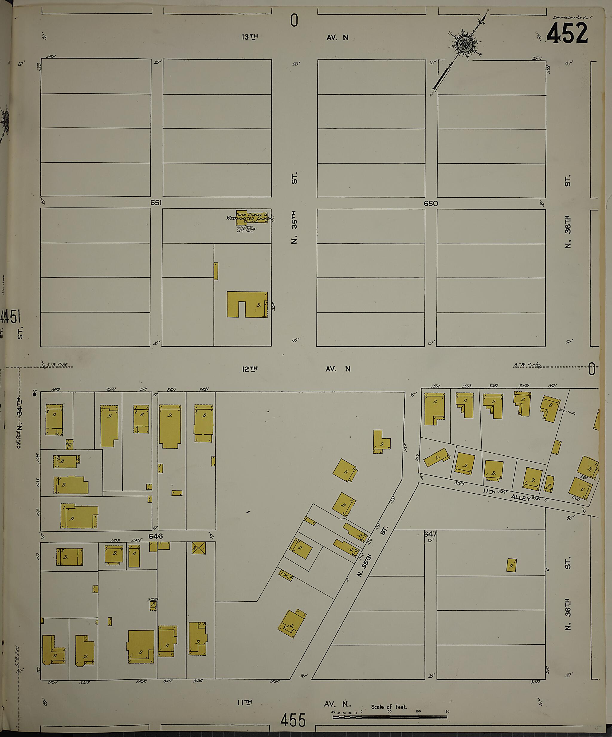 This old map of Birmingham, Jefferson County, Alabama was created by Sanborn Map Company in 1911