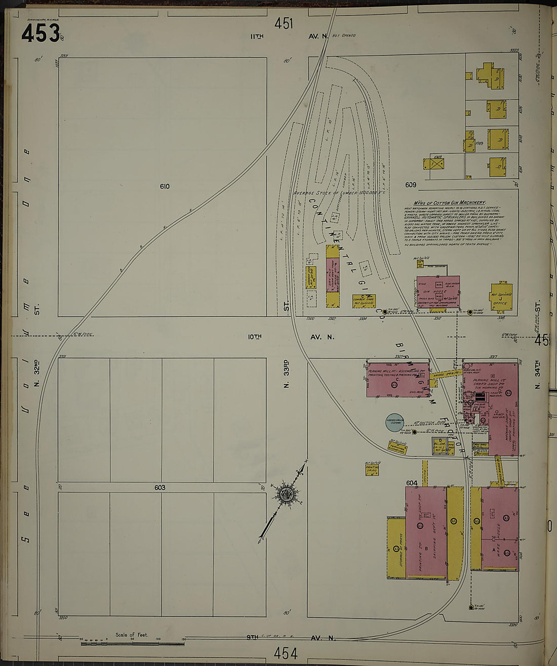 This old map of Birmingham, Jefferson County, Alabama was created by Sanborn Map Company in 1911