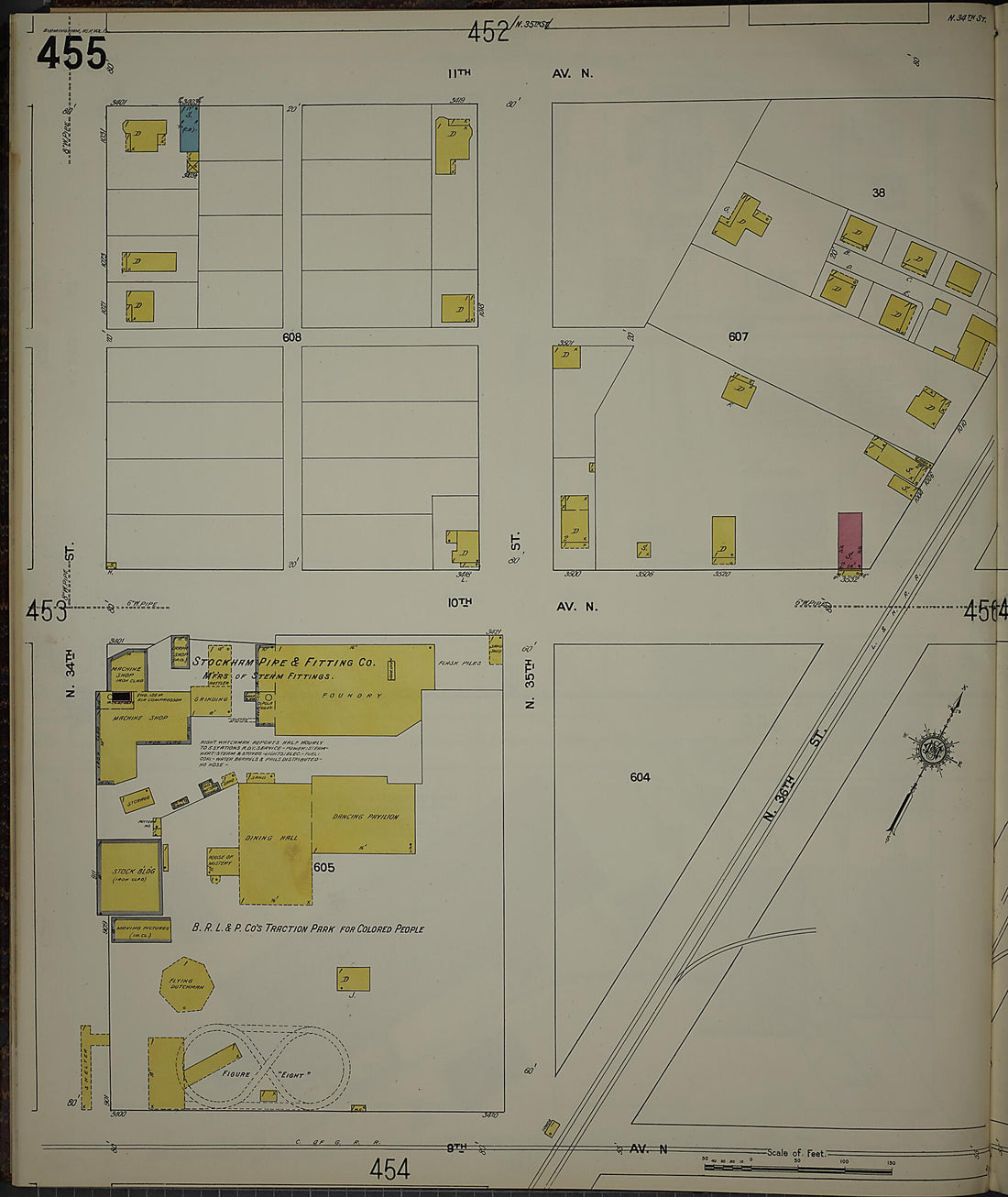 This old map of Birmingham, Jefferson County, Alabama was created by Sanborn Map Company in 1911